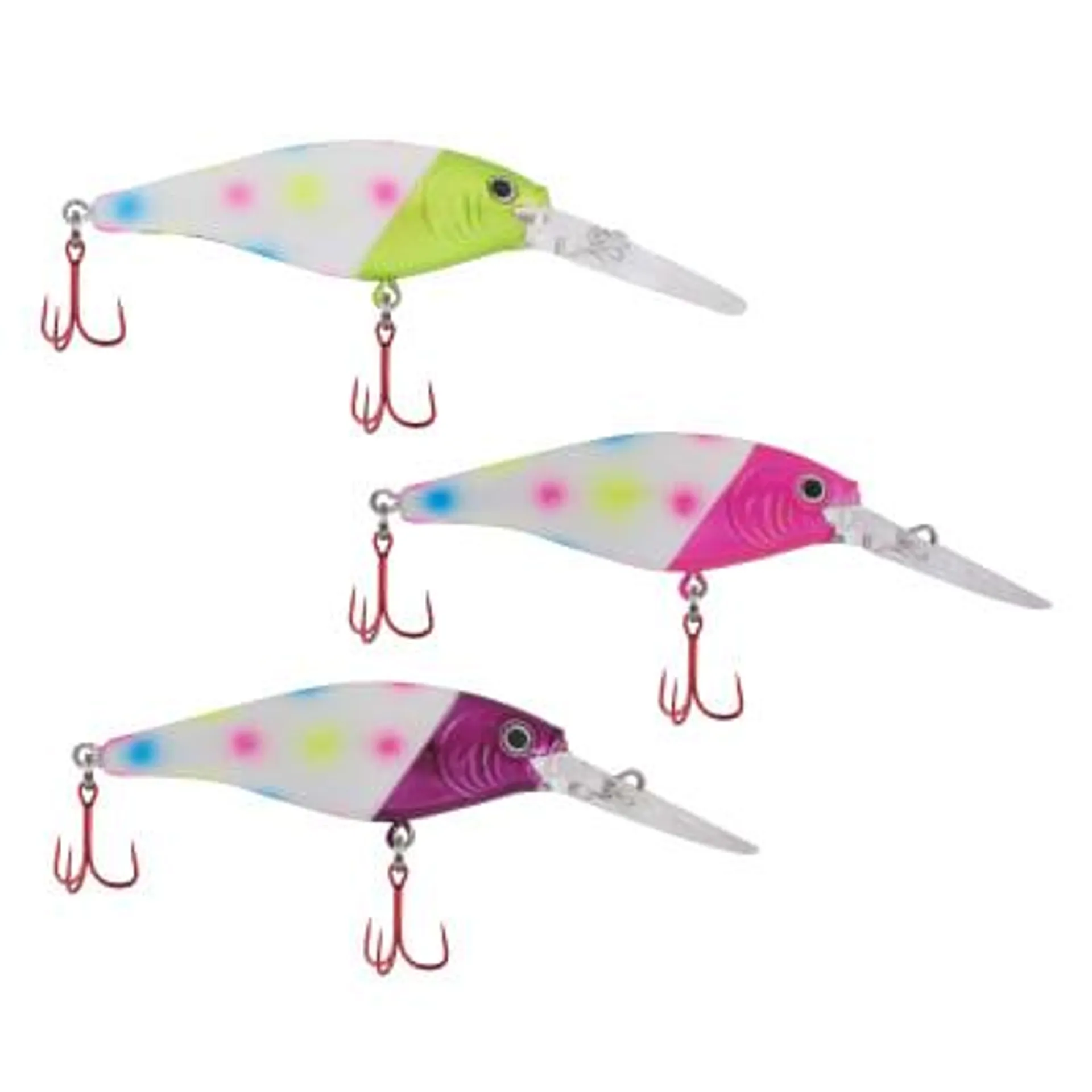 Berkley Hot Head Wonder Glow Flicker Shad Pro-Pack Crankbait - 3 Pk