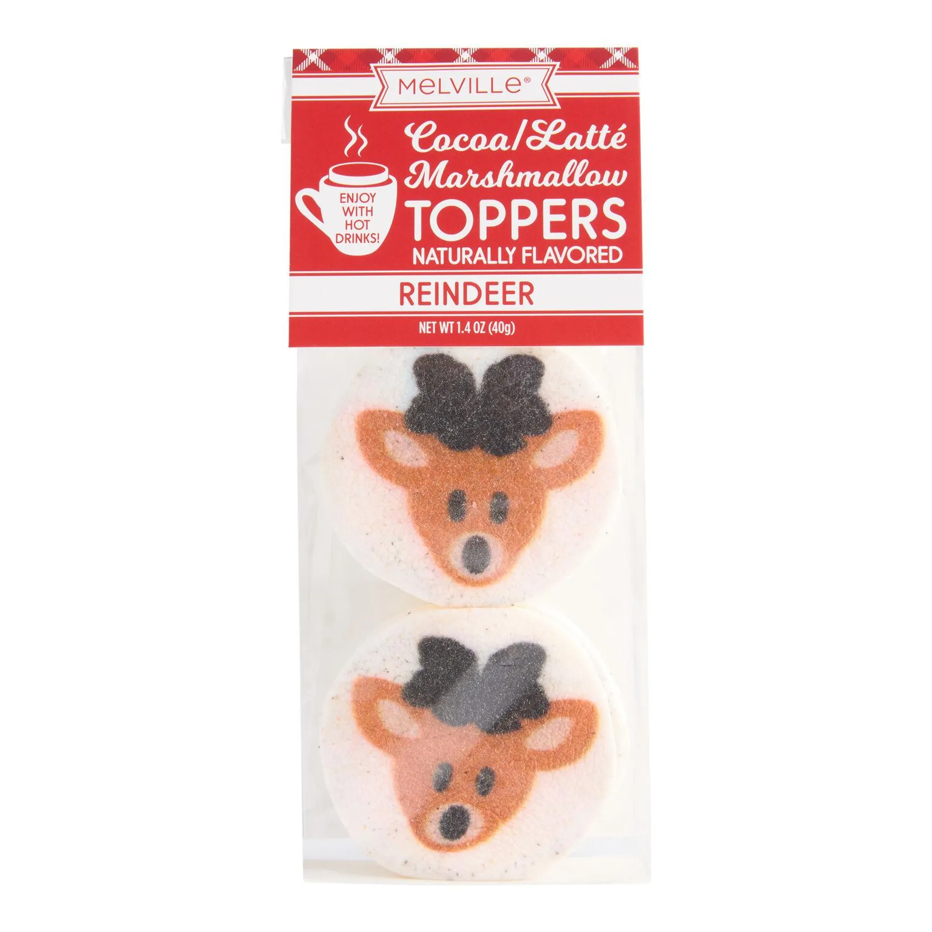 Melville Reindeer Marshmallow Drink Toppers 4 Pack