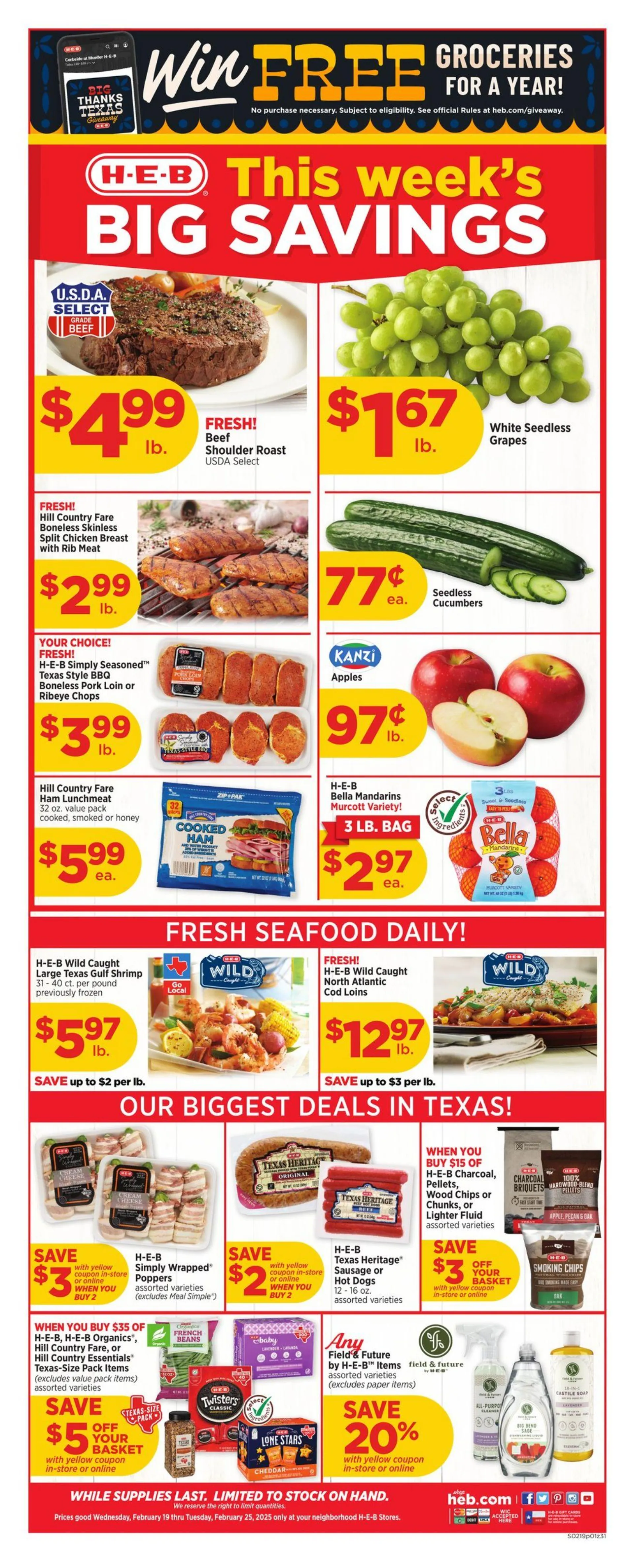 Catálogo de H-E-B Current weekly ad 19 de febrero al 25 de febrero 2025 - Página 1