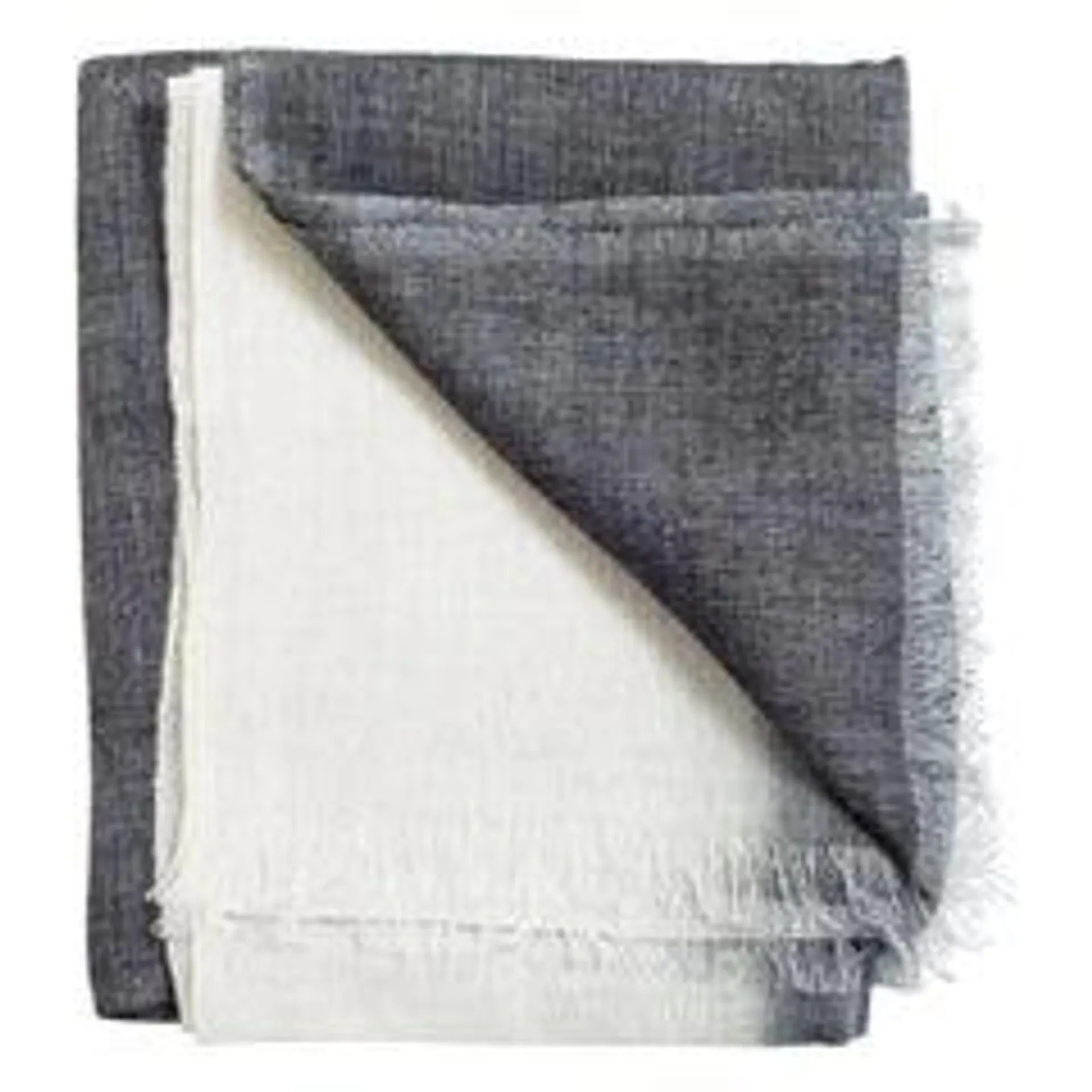 Granite Ombre Dyed Black and White Artisanal Linen Scarf