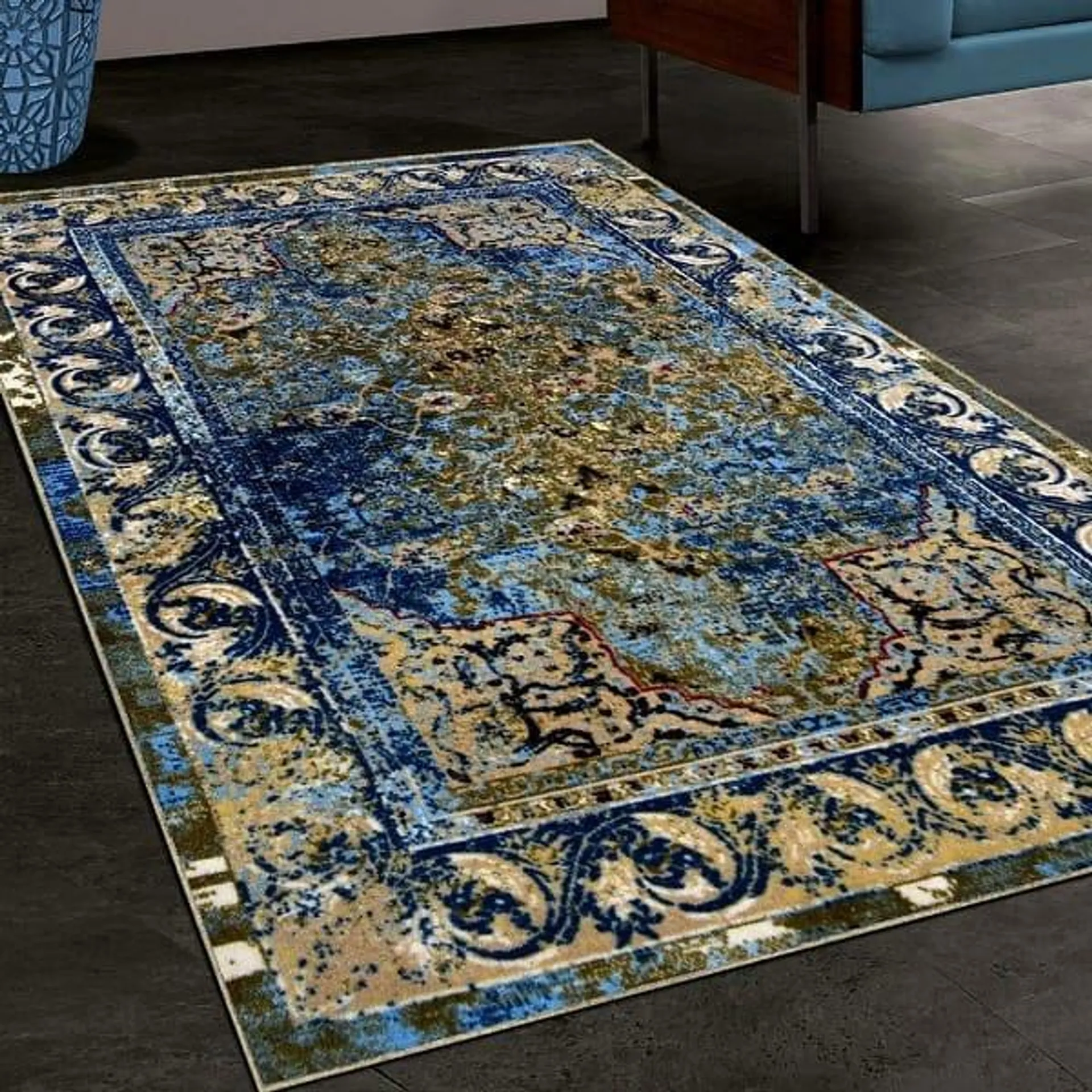 Superior Daelyn Printed Non-Slip Indoor Area Rug