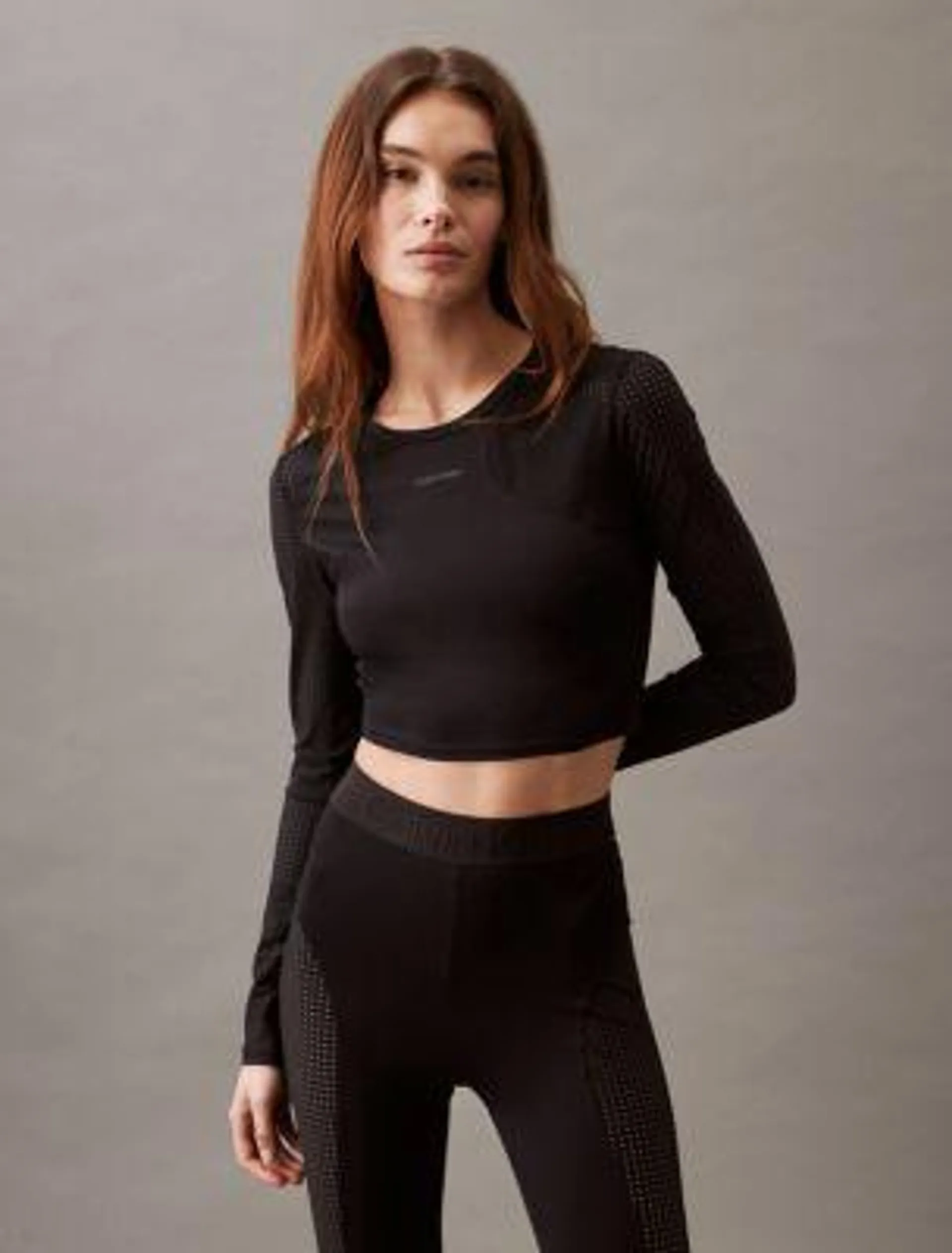 CK Sport Future Icon Cropped Mesh T-Shirt