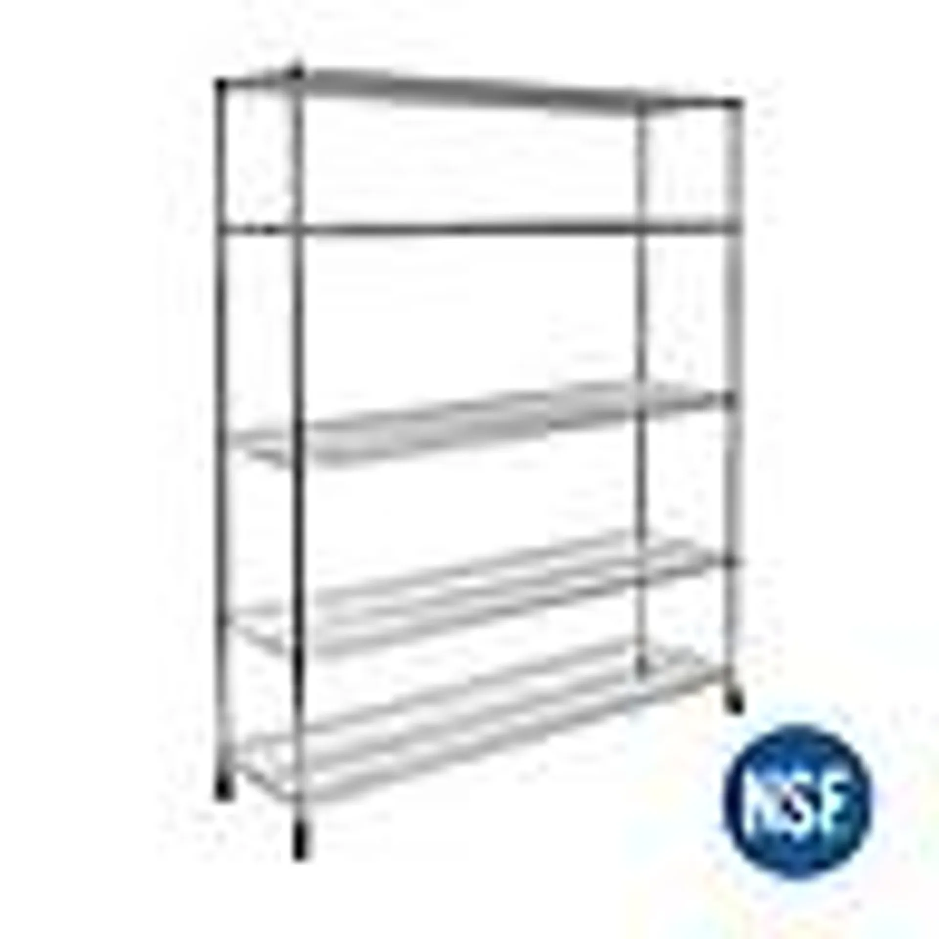 Seville Classics UltraDurable 5-Tier NSF Steel Shelving, 60" W x 24" D x 76" H