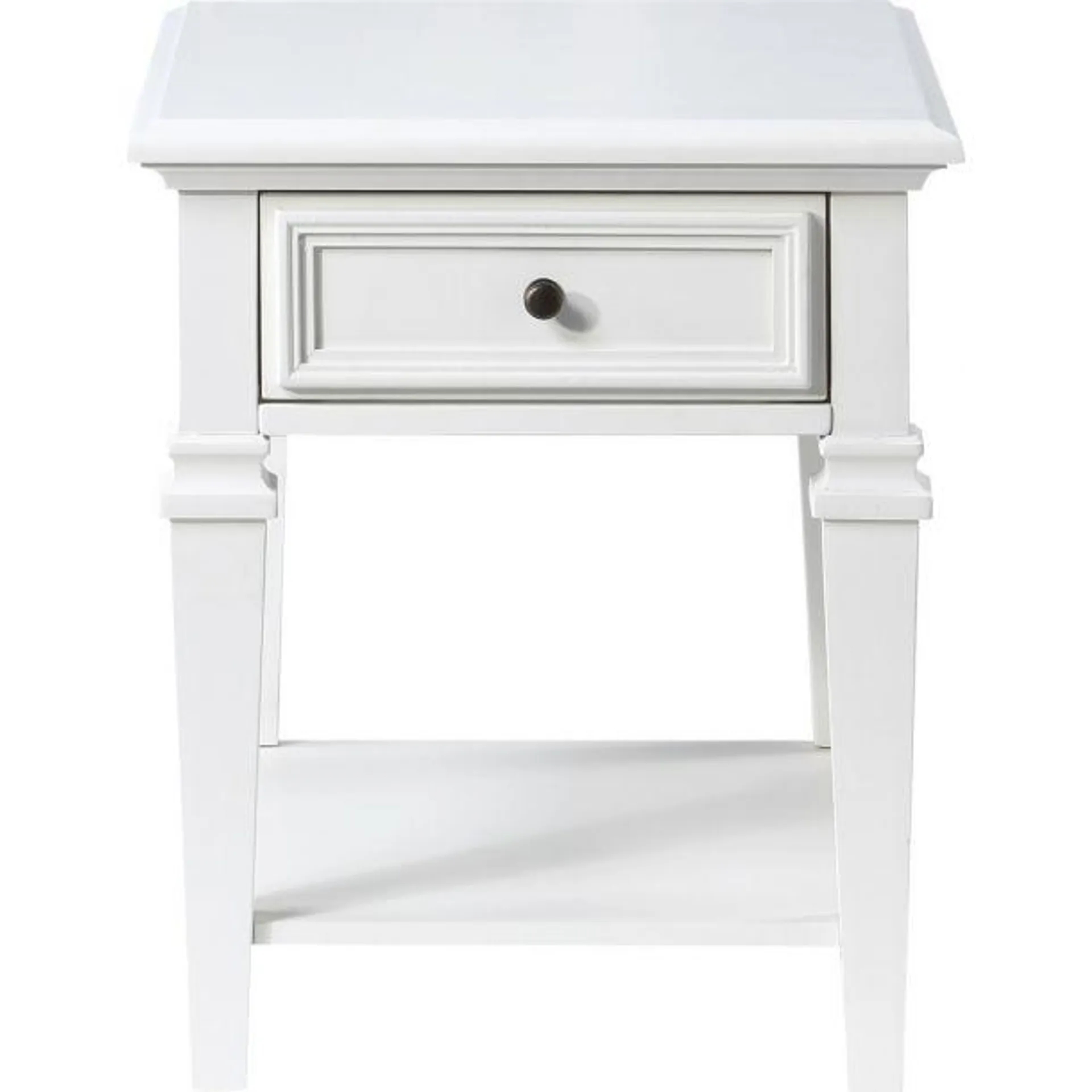 Charlestown 24" End Table with One Drawer by Steve Silver Company - Soft White