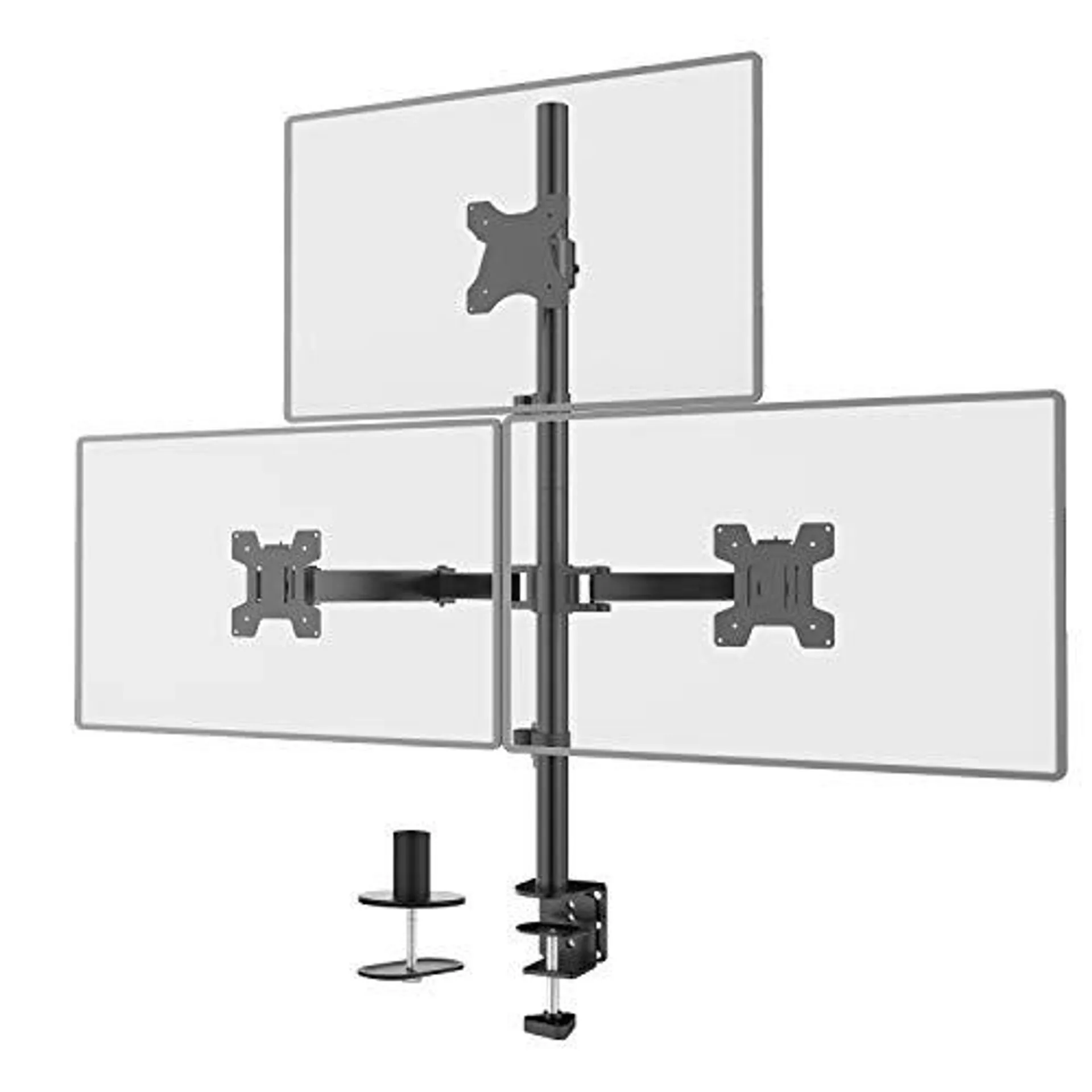 WALI Triple LCD Monitor Desk Mount Fully Adjustable Stand Fits 3 Screens up to 27 inch, 22 lbs. Weight Capacity per Arm (M003),