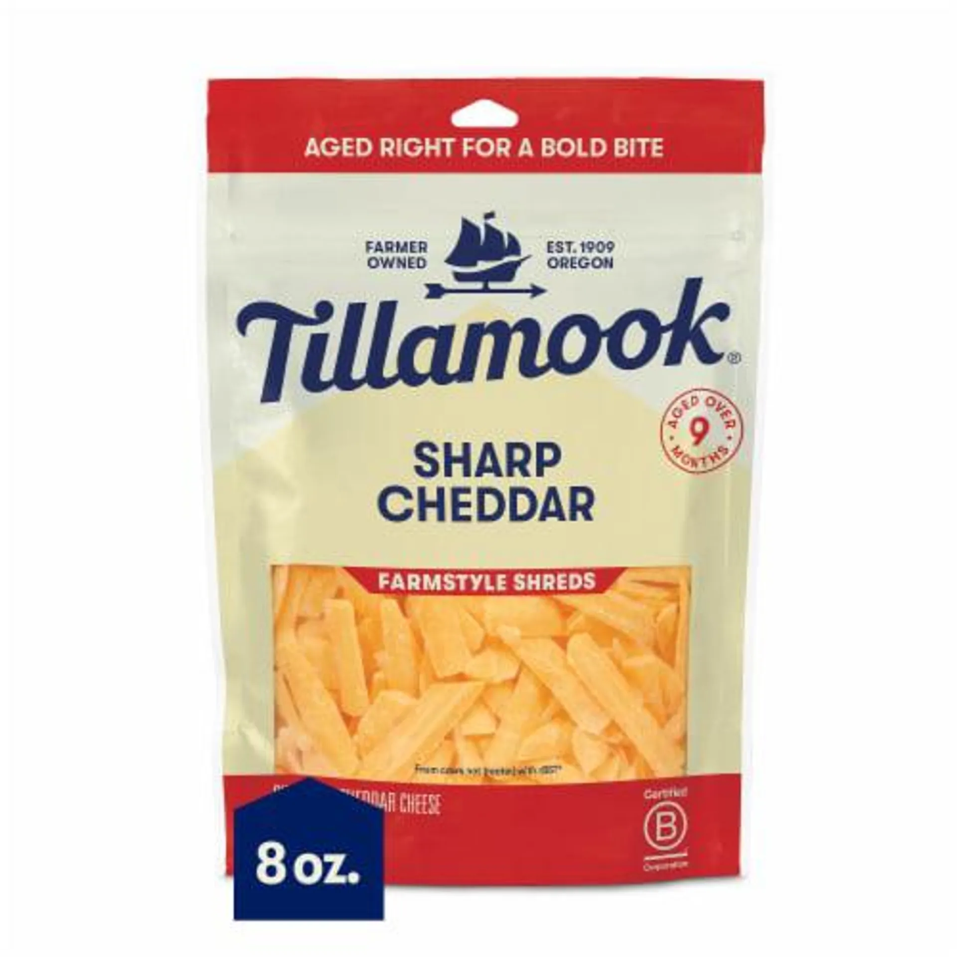Tillamook Farmstyle Thick Cut Sharp Cheddar Shredded Cheese