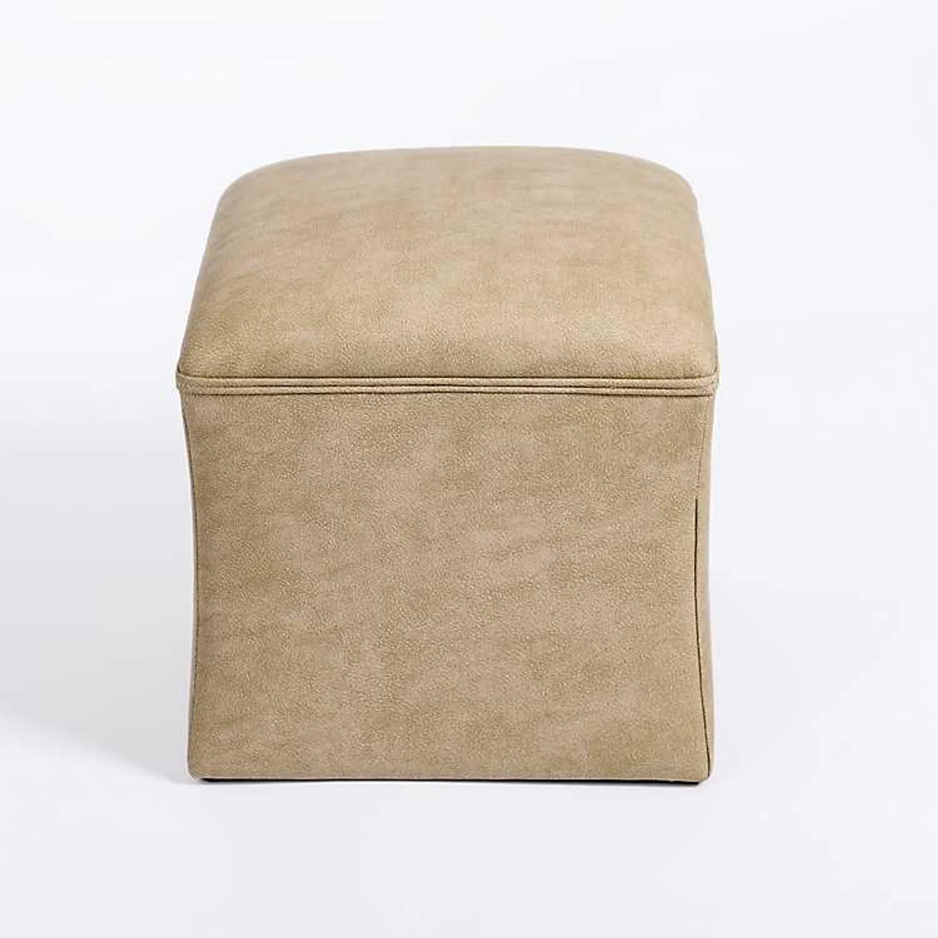 Fossil Faux Leather Upholstered Ottoman