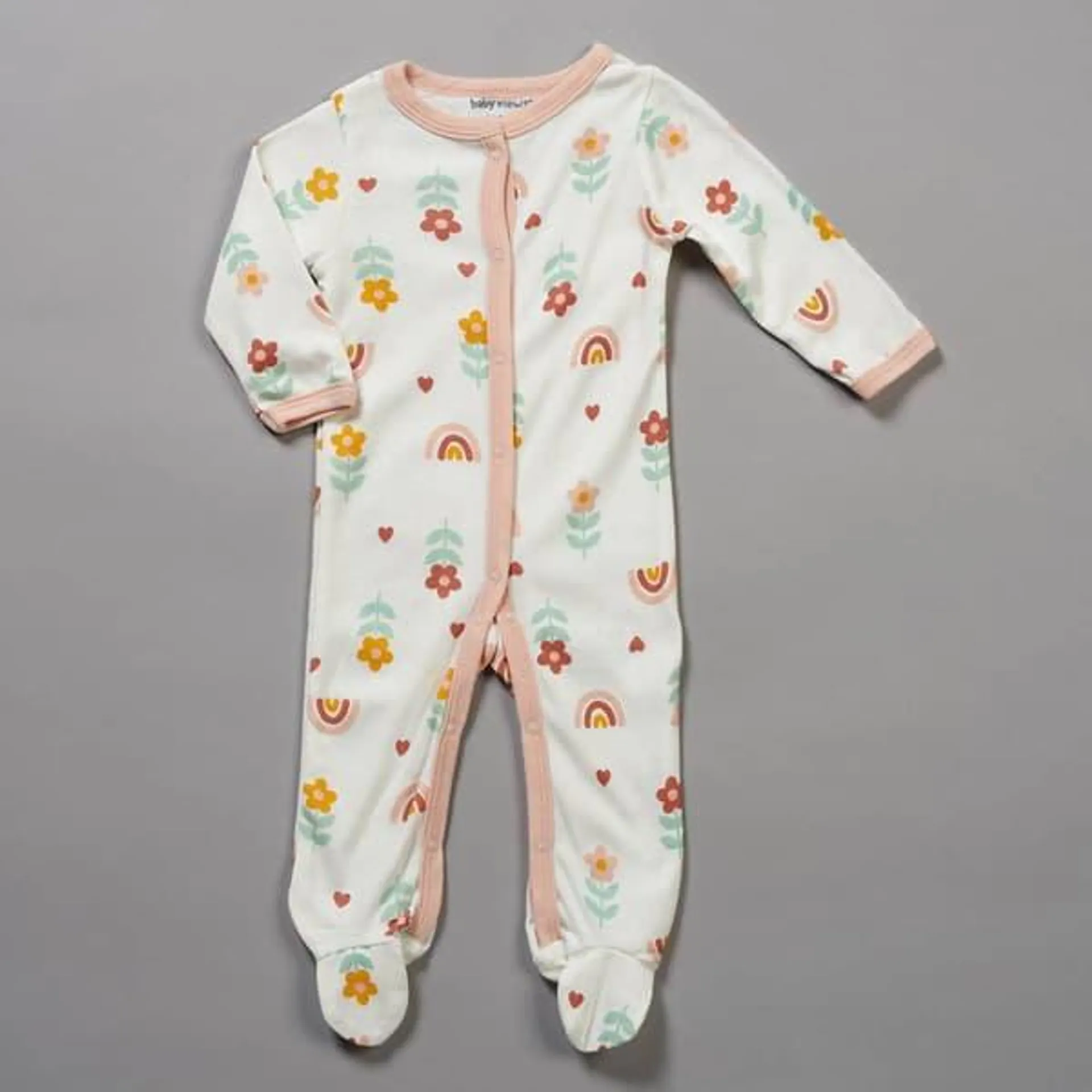 Baby Girl (NB-9M) baby views® Flowers/Rainbows & Hearts Sleeper