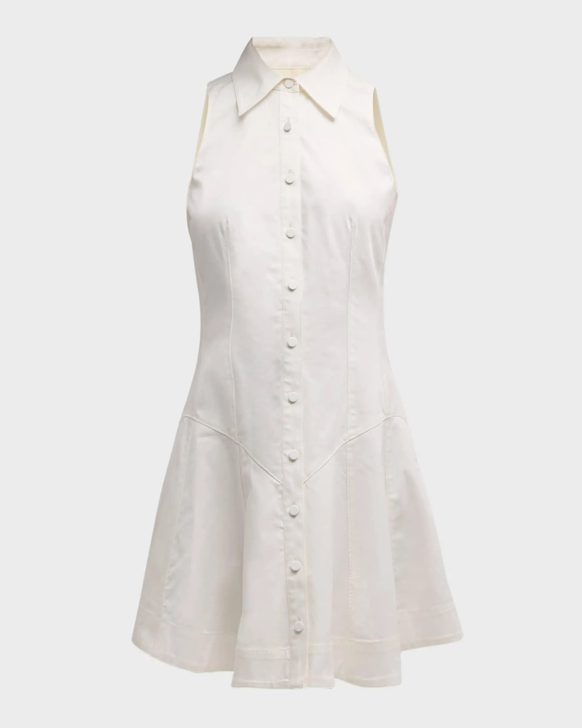 Poppy Sleeveless Flared Mini Poplin Shirtdress