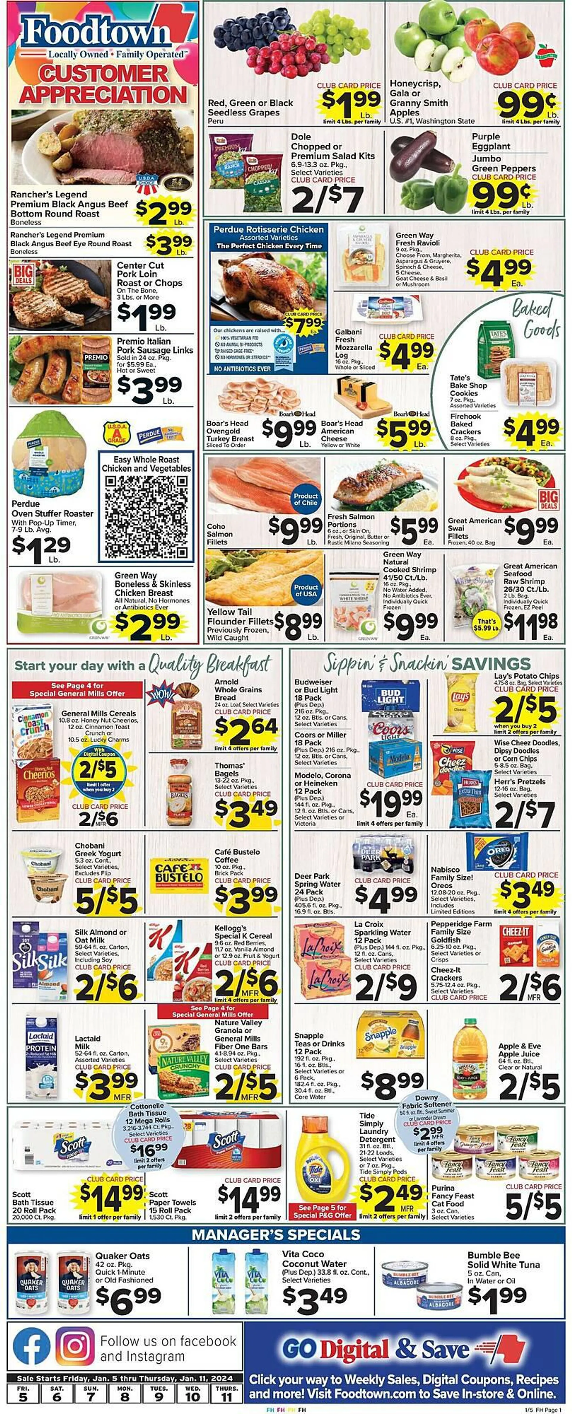 Weekly ad Foodtown Supermarkets Weekly Ad from January 5 to January 11 2024 - Page 