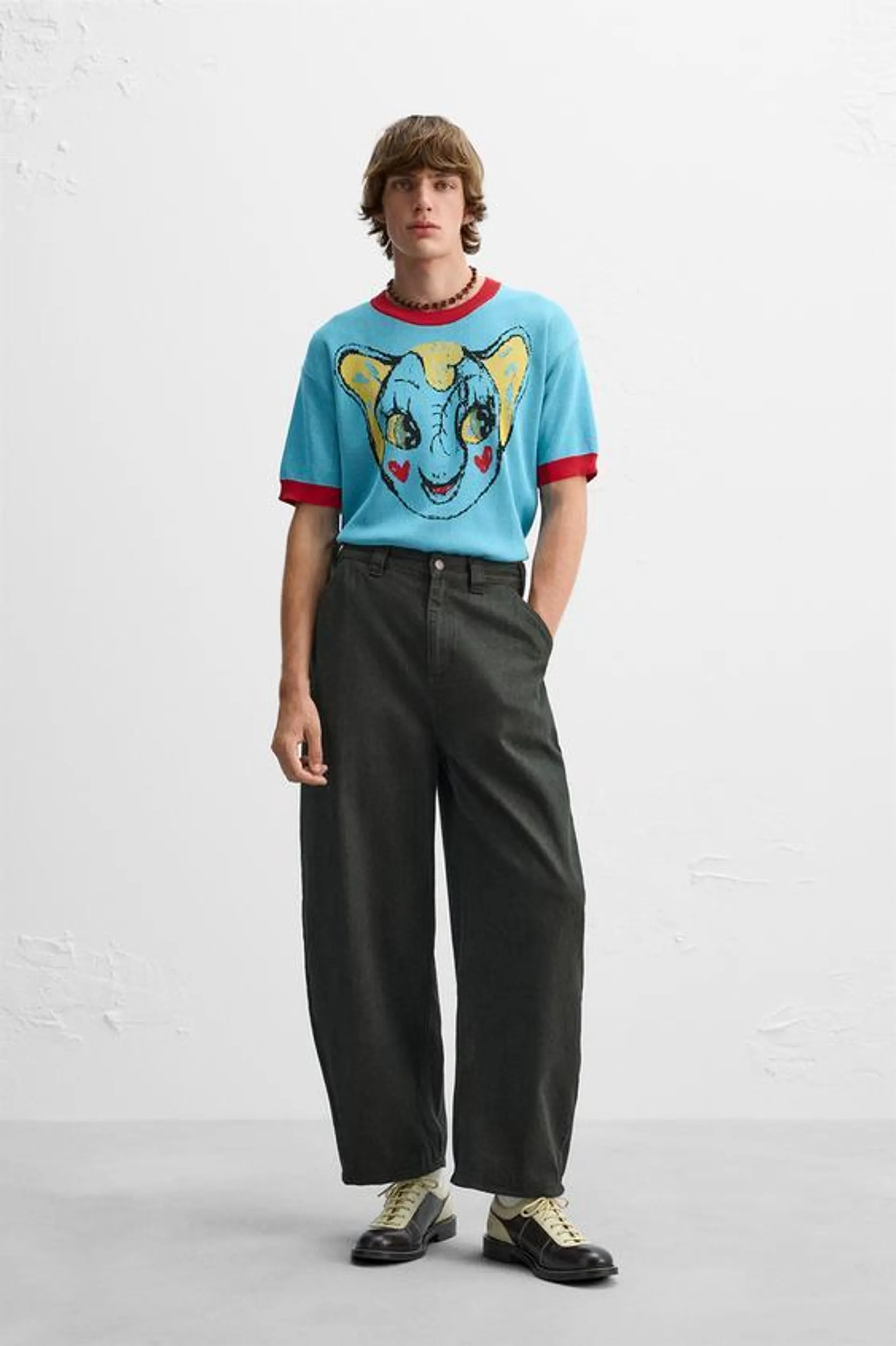 JACQUARD KNIT ELEPHANT T-SHIRT X HARRY LAMBERT