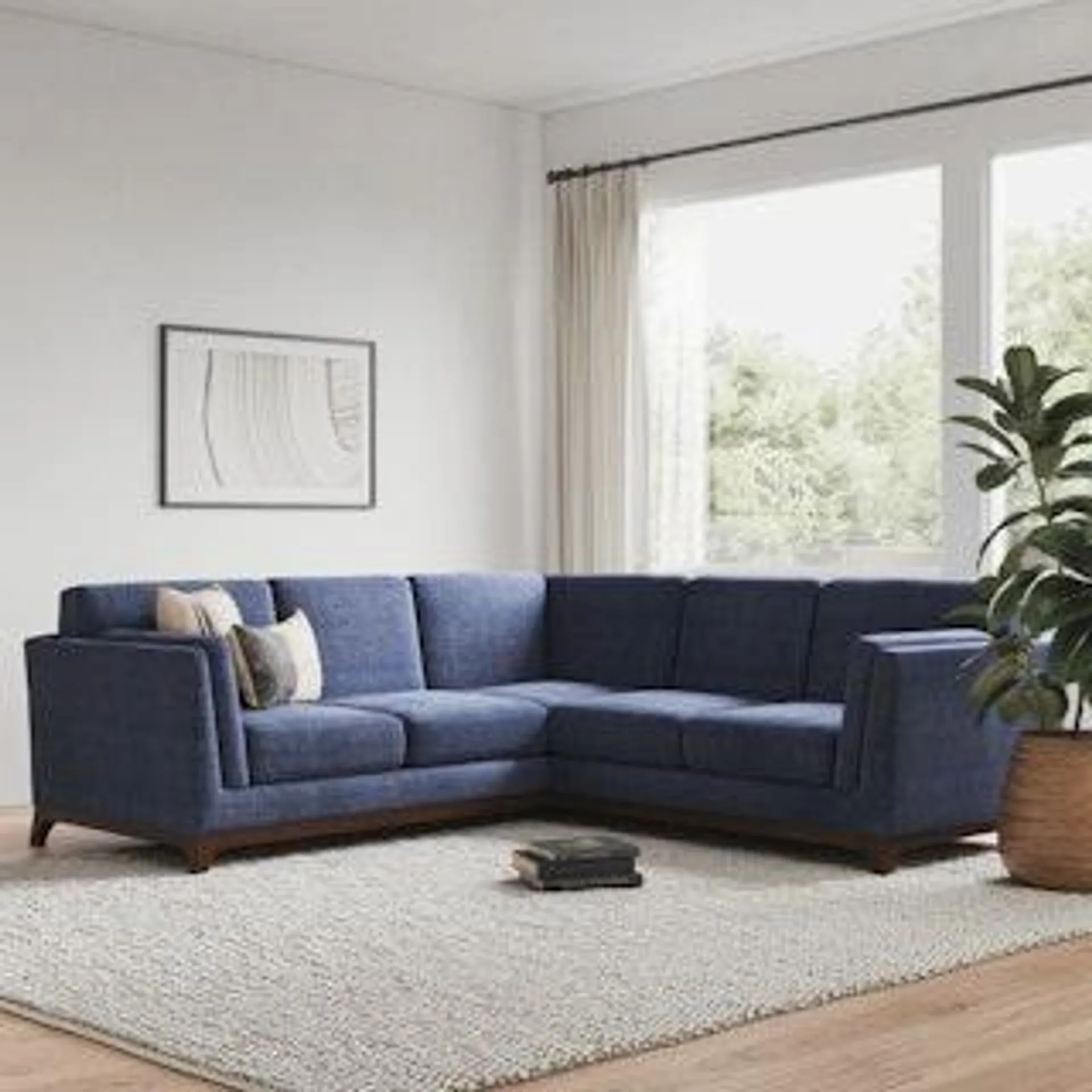 Ceni 88" Corner Sectional - Denim Blue