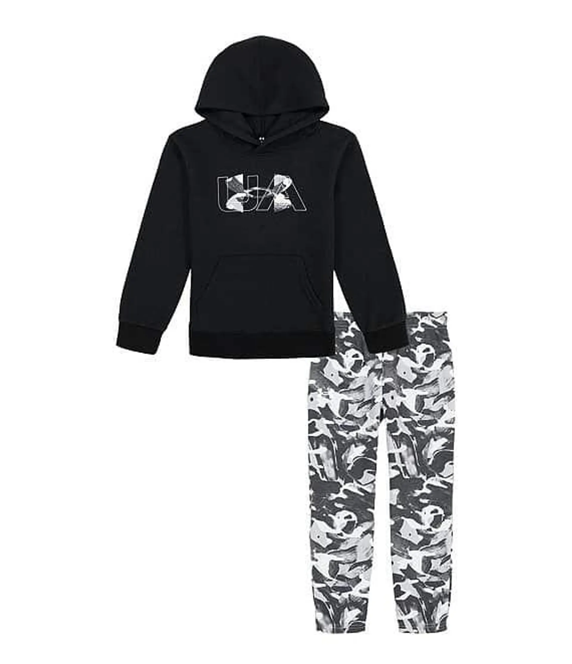 Little Boys 2T-7 Long-Sleeve Rival Fleece Hoodie & Camouflage-Printed Fleece Jogger Pant Set