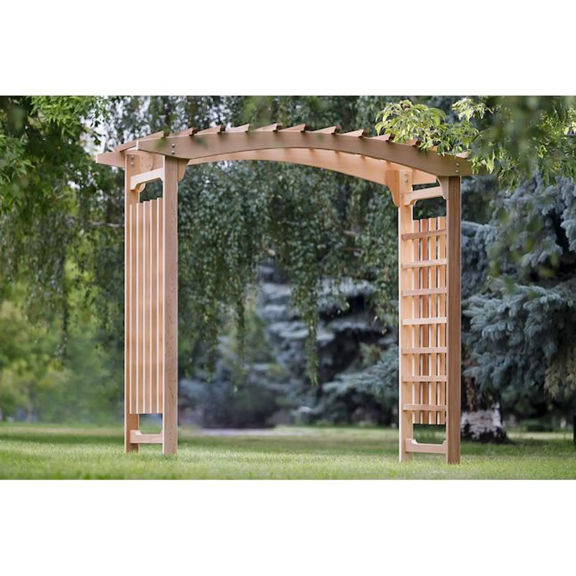 All Things Cedar 7.83-ft W x 7.25-ft H Natural Wood Garden Arbor