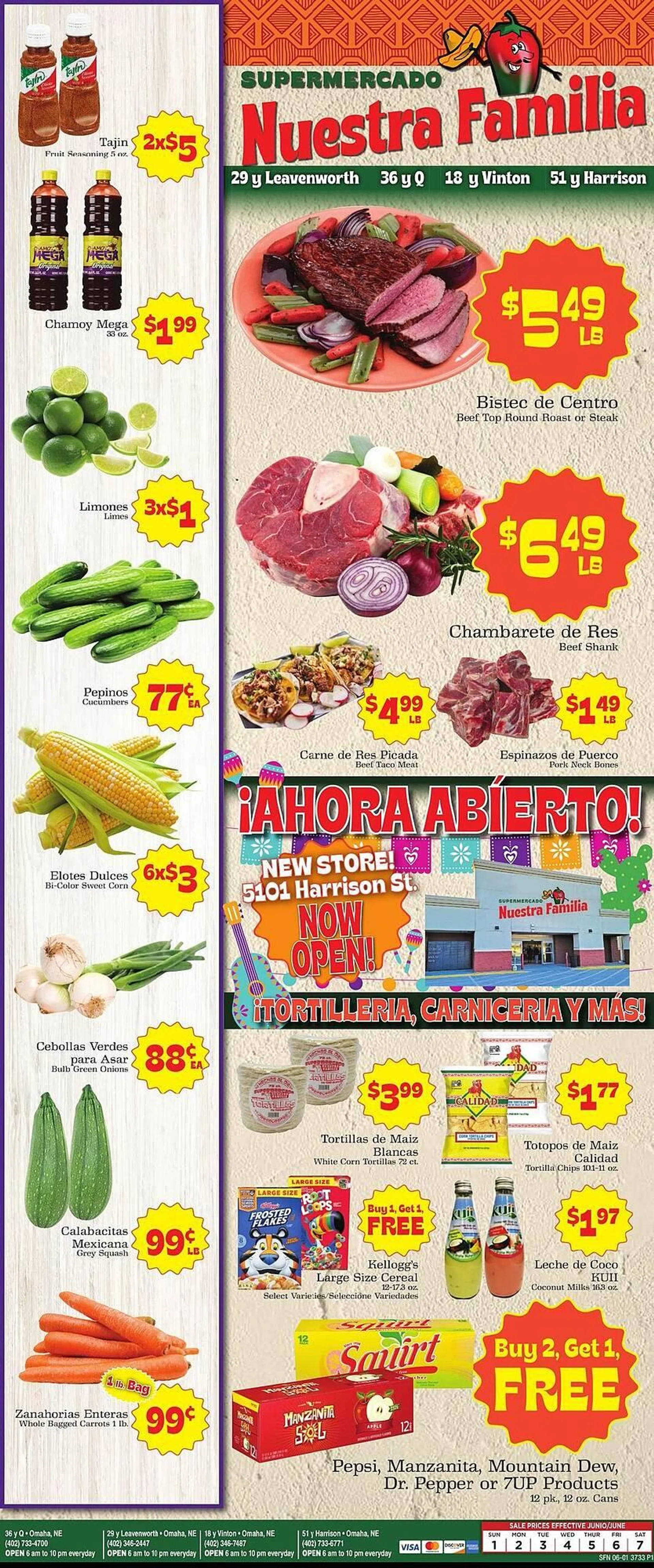 Weekly ad Supermercado Nuestra Familia Weekly Ad from June 1 to June 7 2025 - Page 1