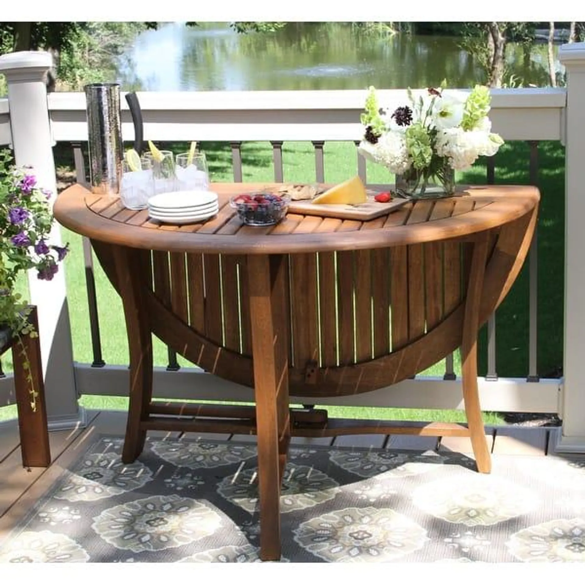 Eilaf 48" Round Eucalyptus Folding Table