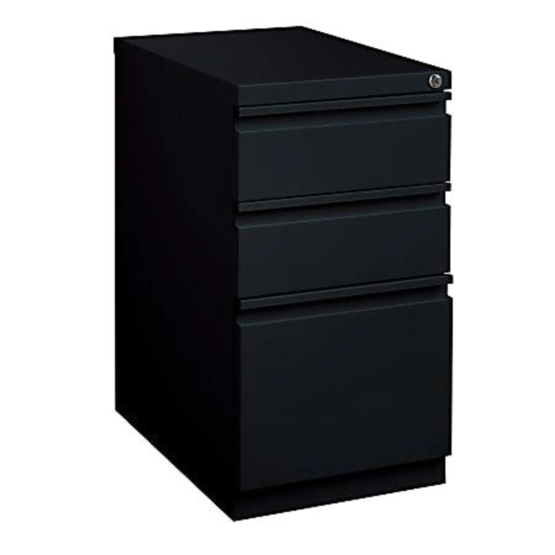 WorkPro 23"D Vertical 3-Drawer Letter-Size Mobile Pedestal File Cabinet, Metal, Black