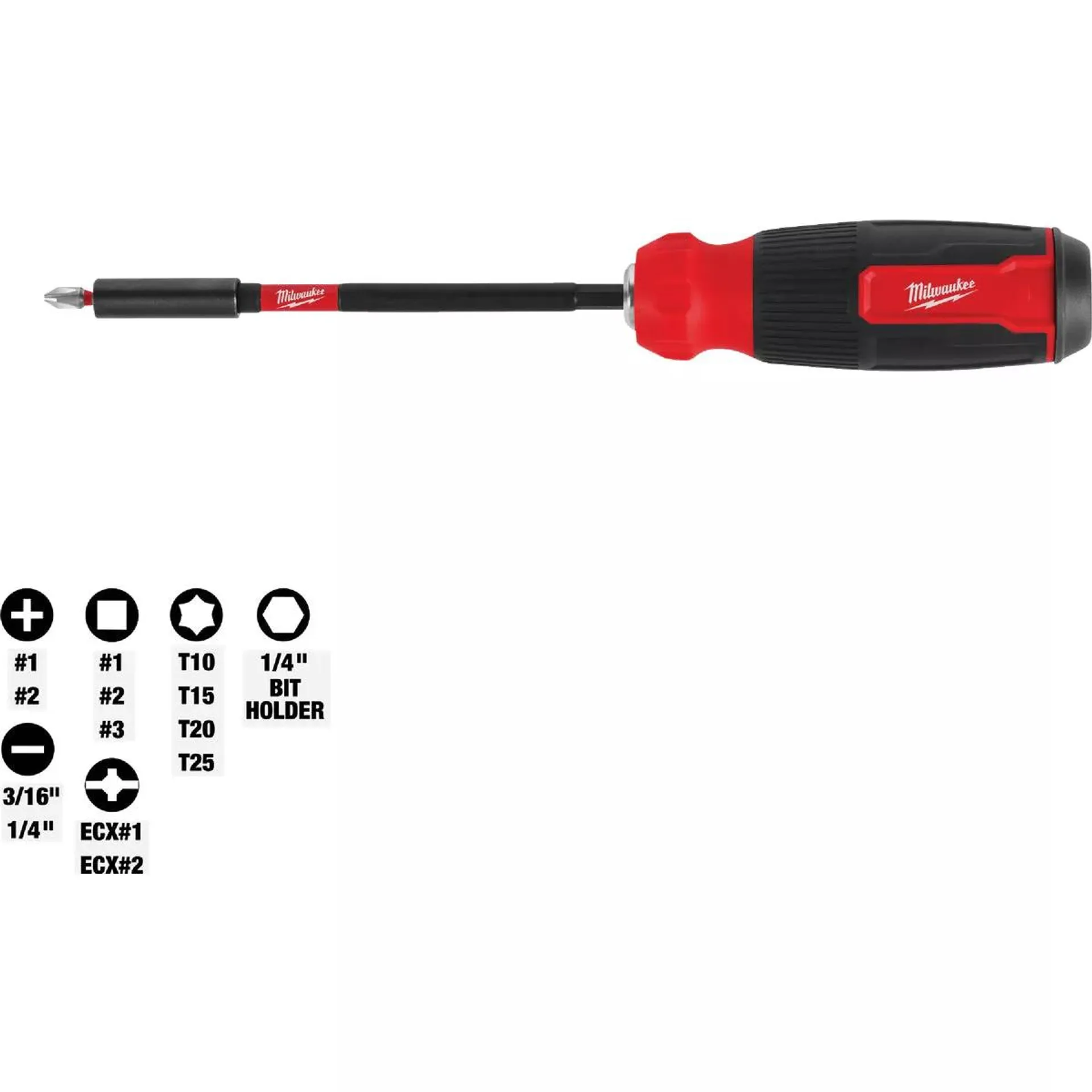 Milwaukee 14-In-1 Multi-Bit Screwdriver with SHOCKWAVE Impact Duty Bits