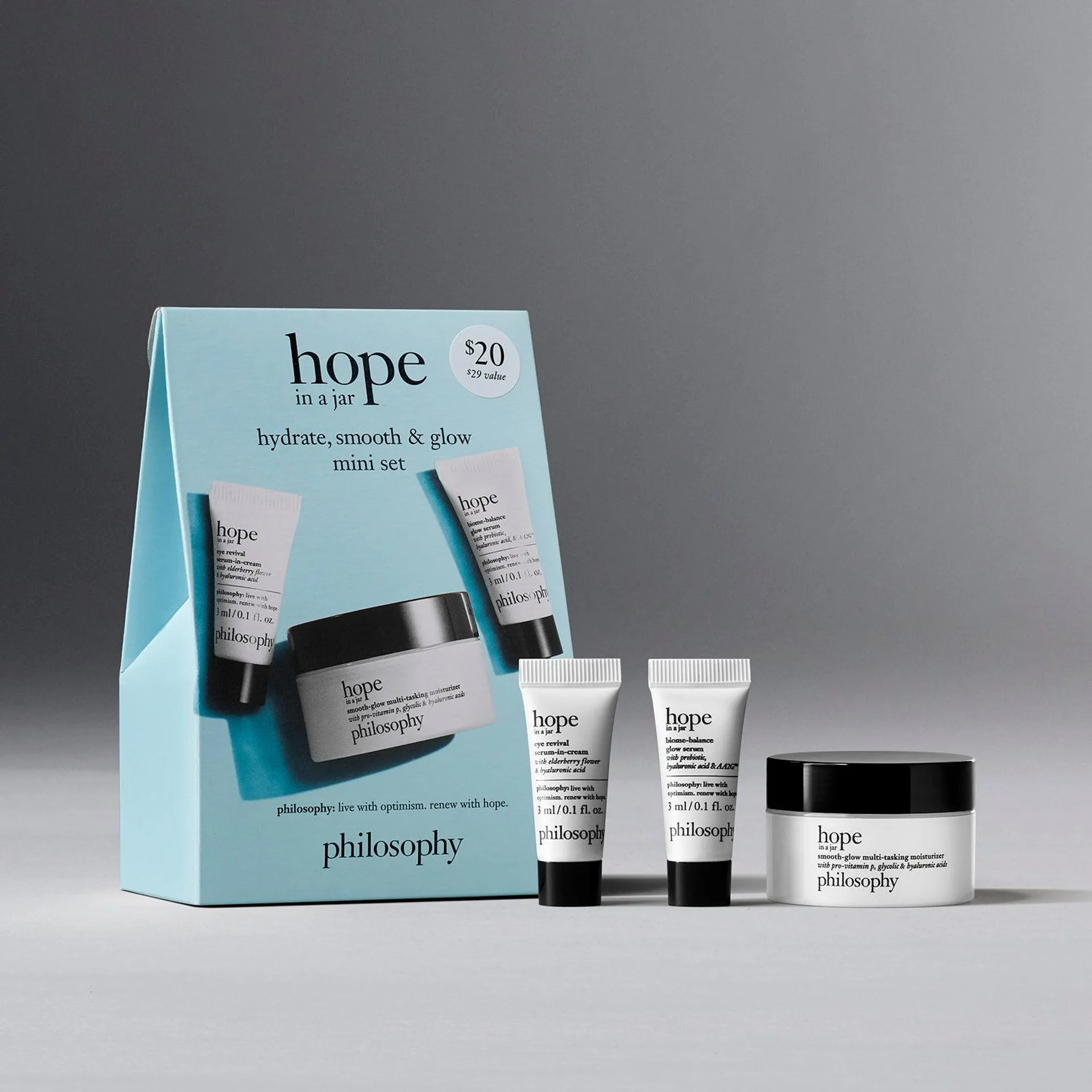 hydrate, smooth & glow mini set