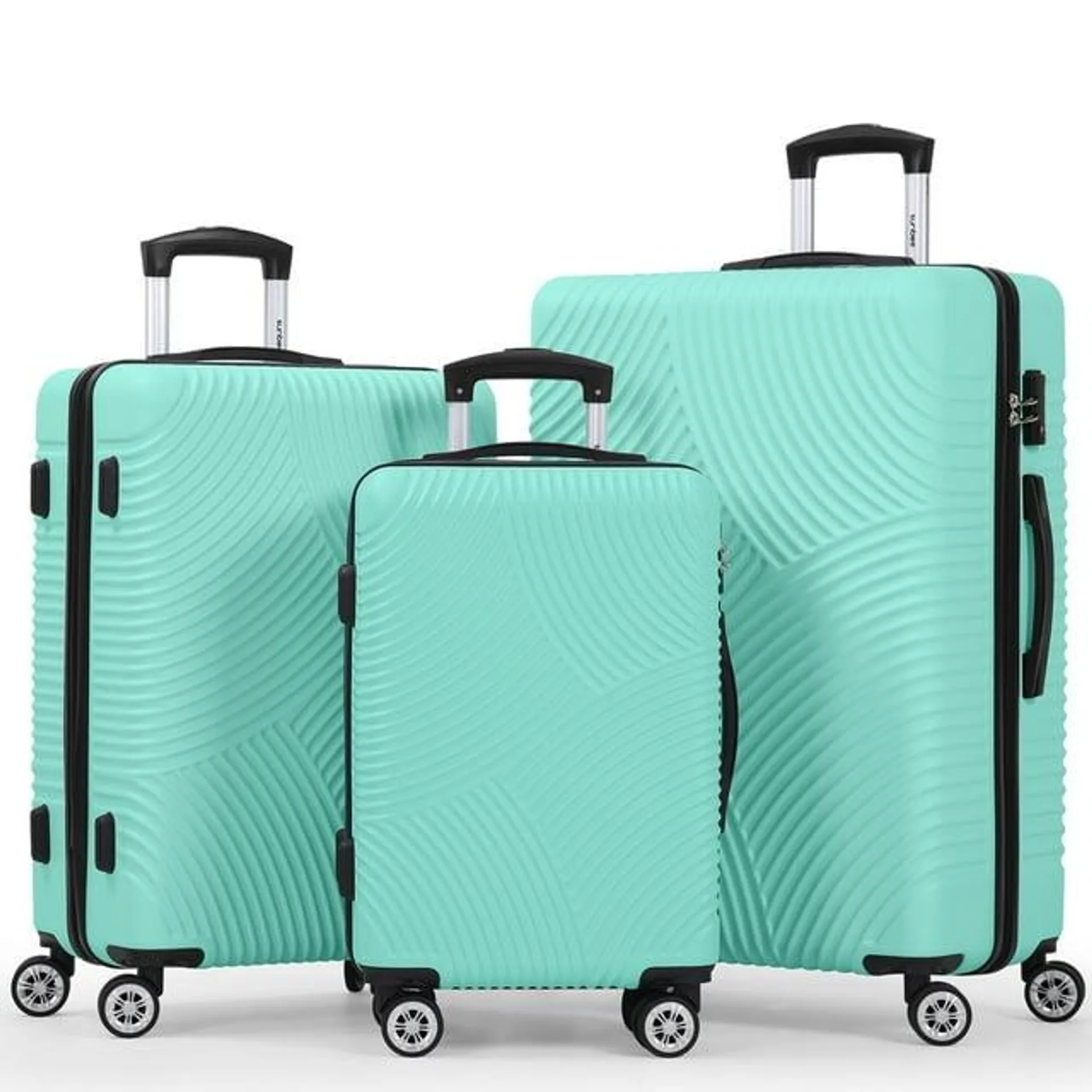 Sunbee Luggage Sets 3 Piece Hardshell Luggage Hardside Luggage Set Lightweight Suitcases with Spinner Wheels, TSA Lock