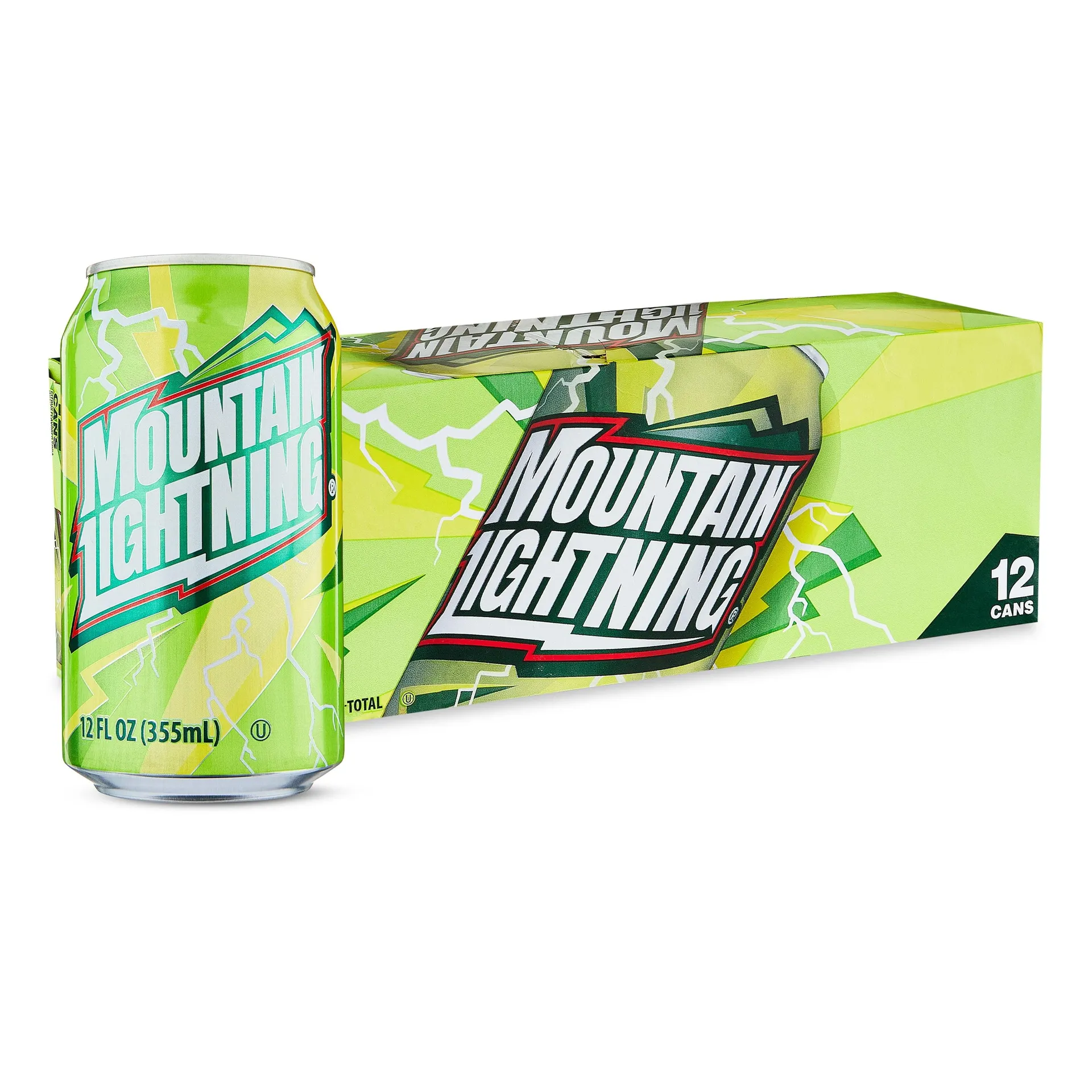 Great Value Mountain Lightning Citrus Flavored Soda Pop, 12 fl oz, 12 Pack Cans