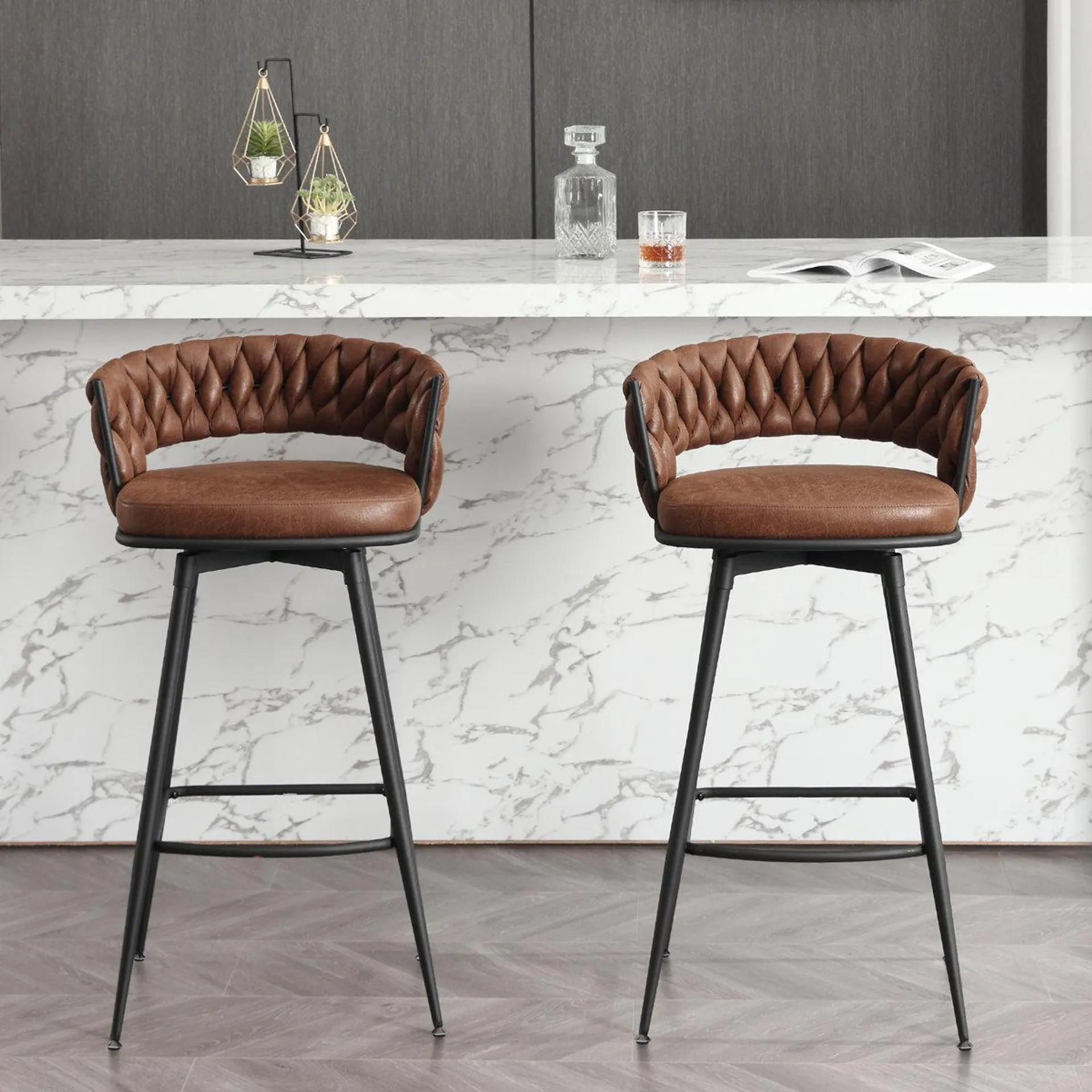 Kymberlynn Swivel Bar Stool (Set of 2)