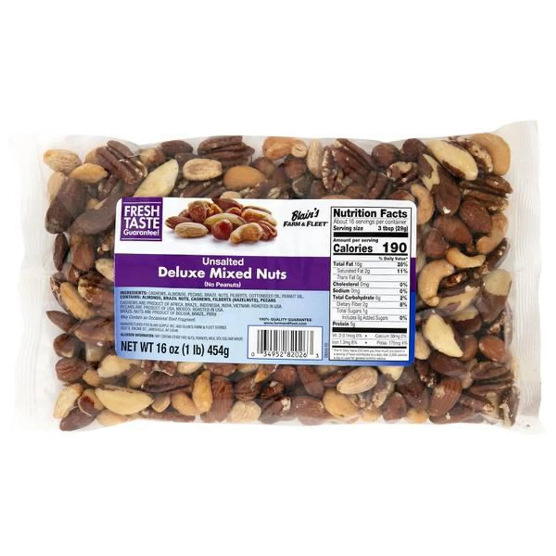 Unsalted Deluxe Mixed Nuts (No Peanuts)
