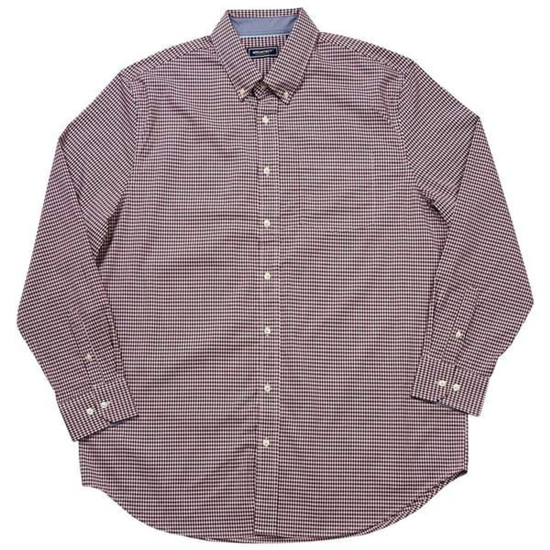 Mens Big & Tall Architect® Gingham Button Down Shirt - Campfire