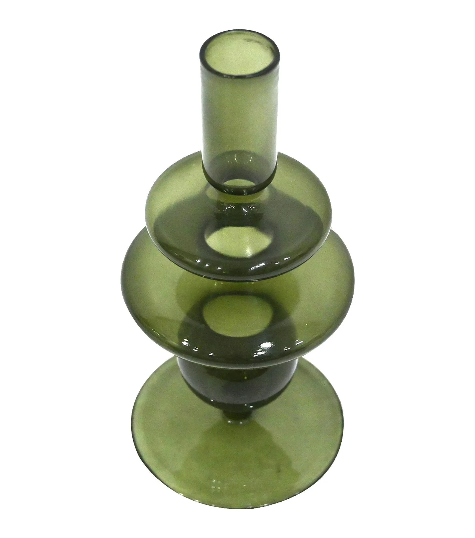 7.5" Spring Glass Abstract Taper Candle Holder by Place & Time