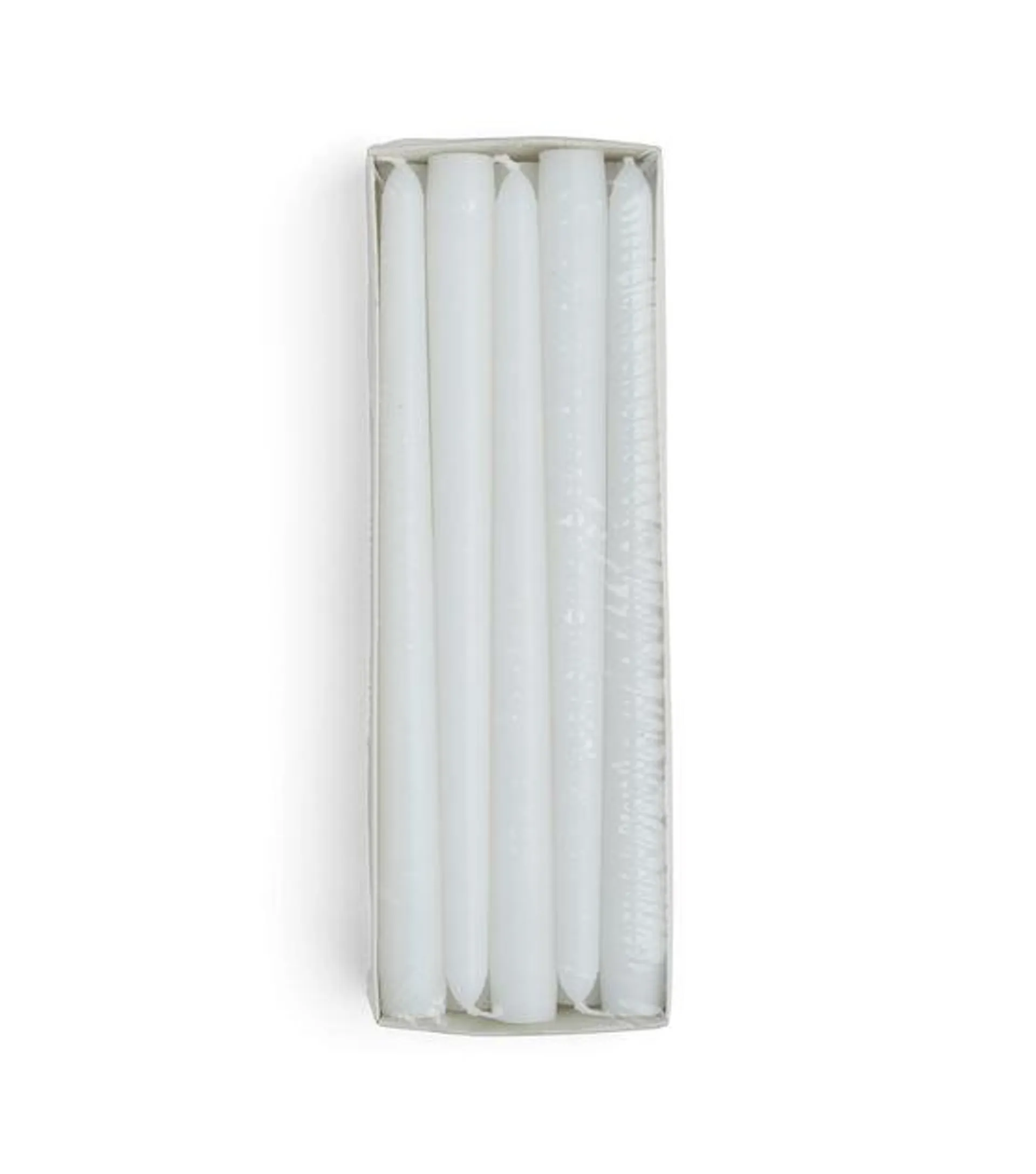 Hudson 43 Candle & Light Collection 10" Unscented White Taper Candles 10pk