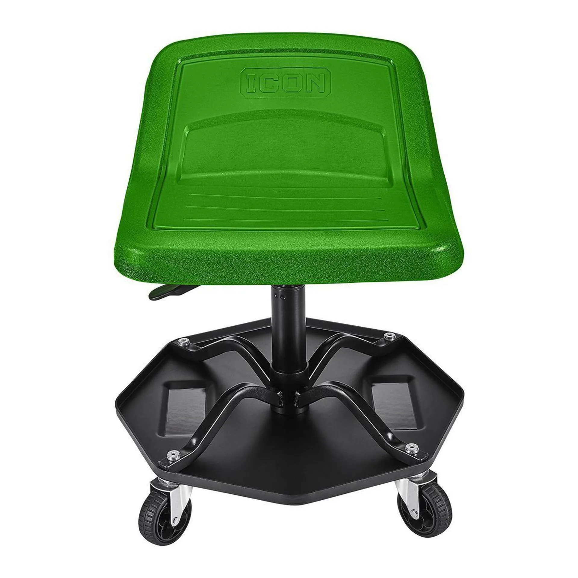 Professional Adjustable Shop Seat with Tool Storage, Green