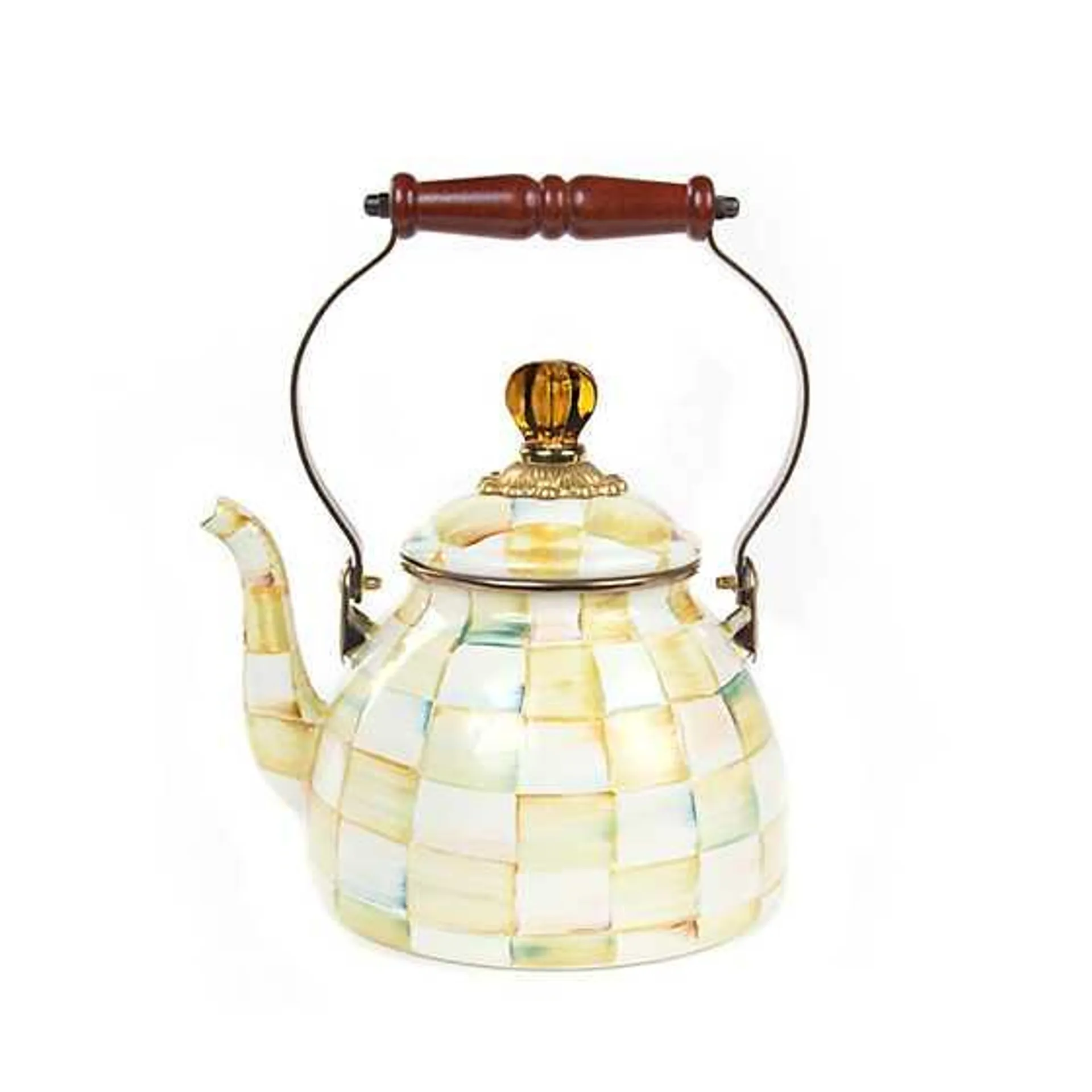 Parchment Check 2 Quart Tea Kettle