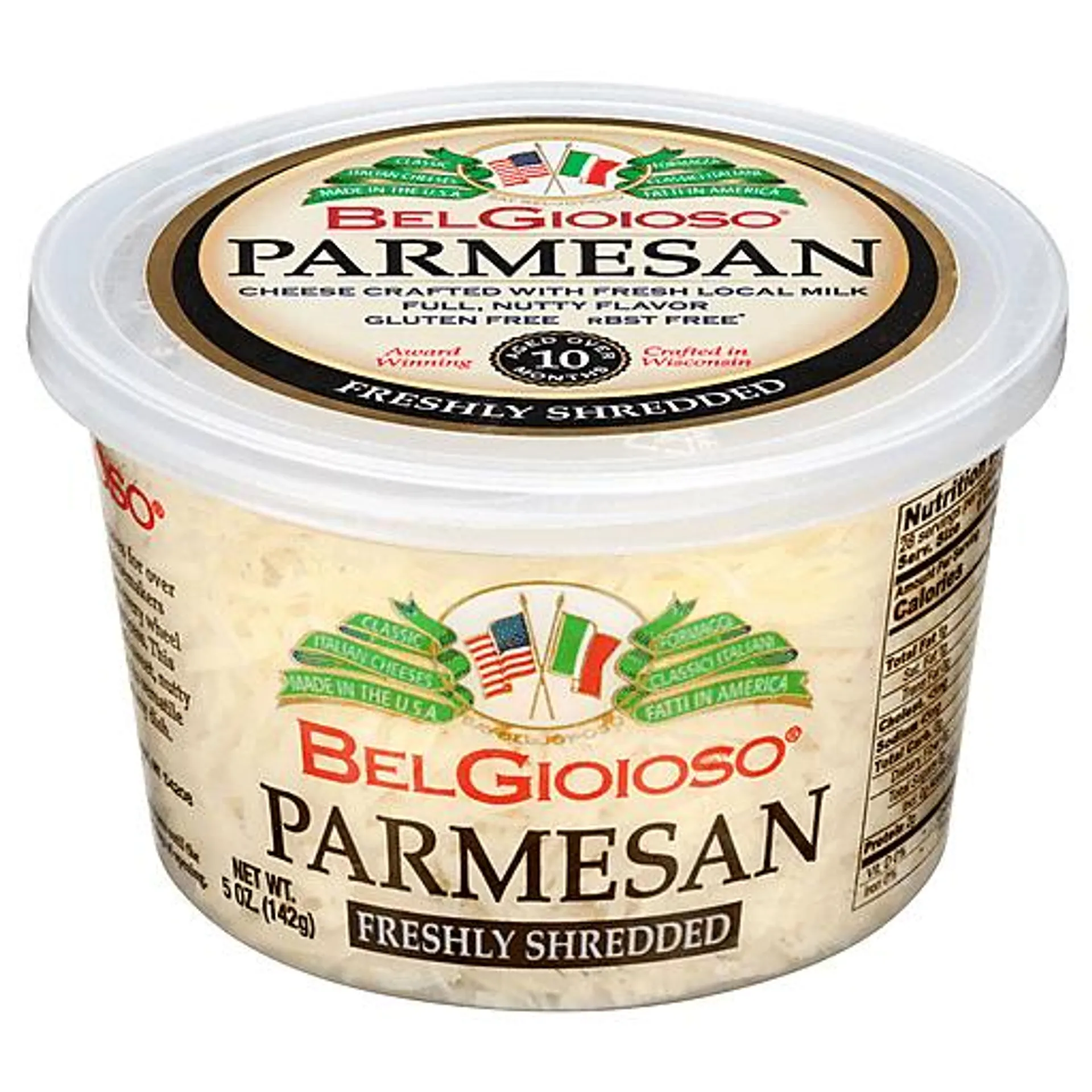 Belgioioso Parmesan Freshly Shredded Cheese 5 oz tub