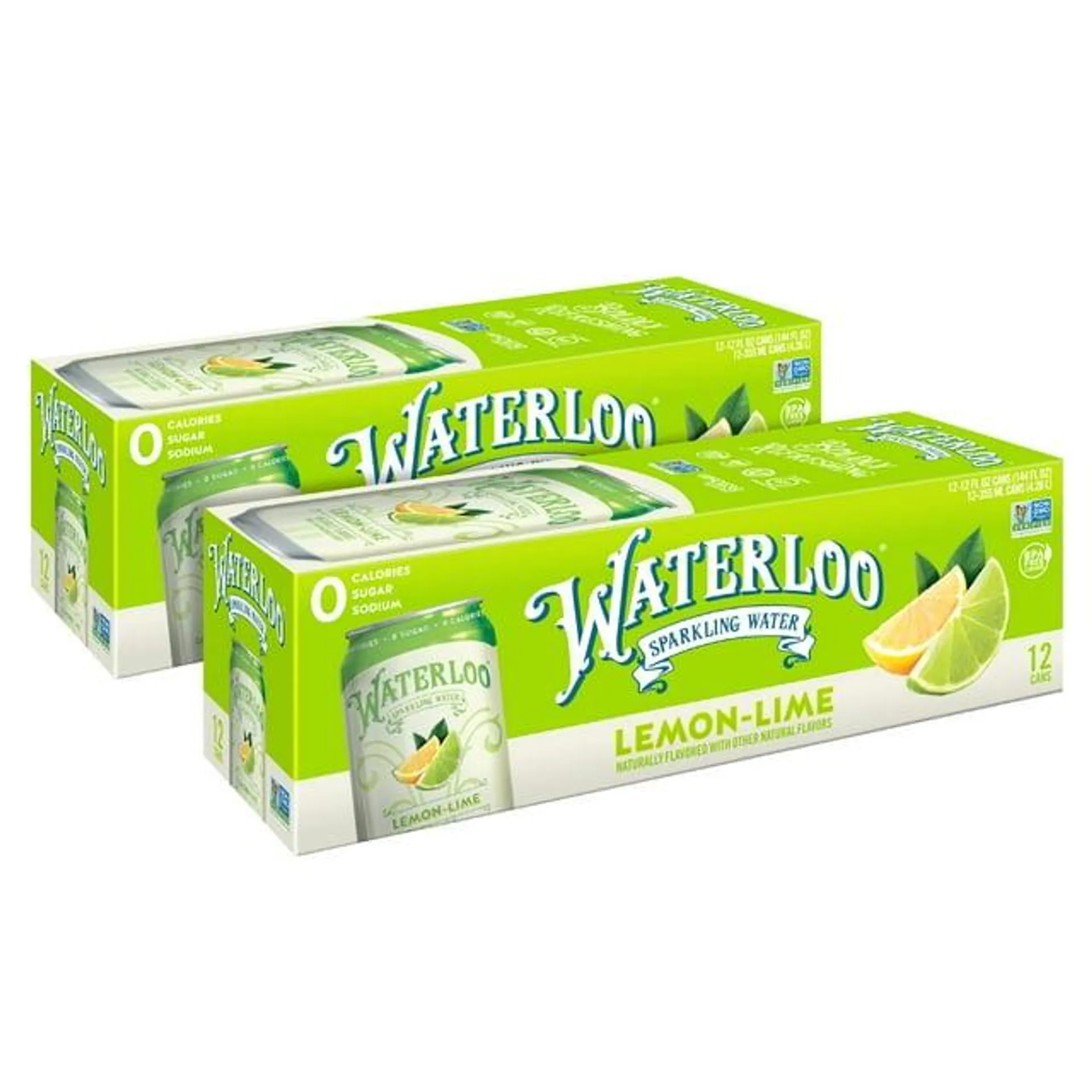 Waterloo Sparkling Water, Lemon-Lime, 12 fl oz, 24 Pack Cans