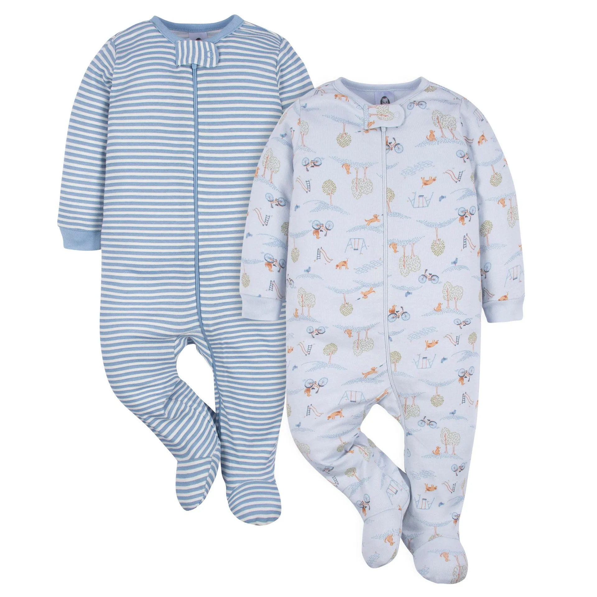 Gerber 2 Pack Baby Boy Puppies Sleep 'N Play Footies