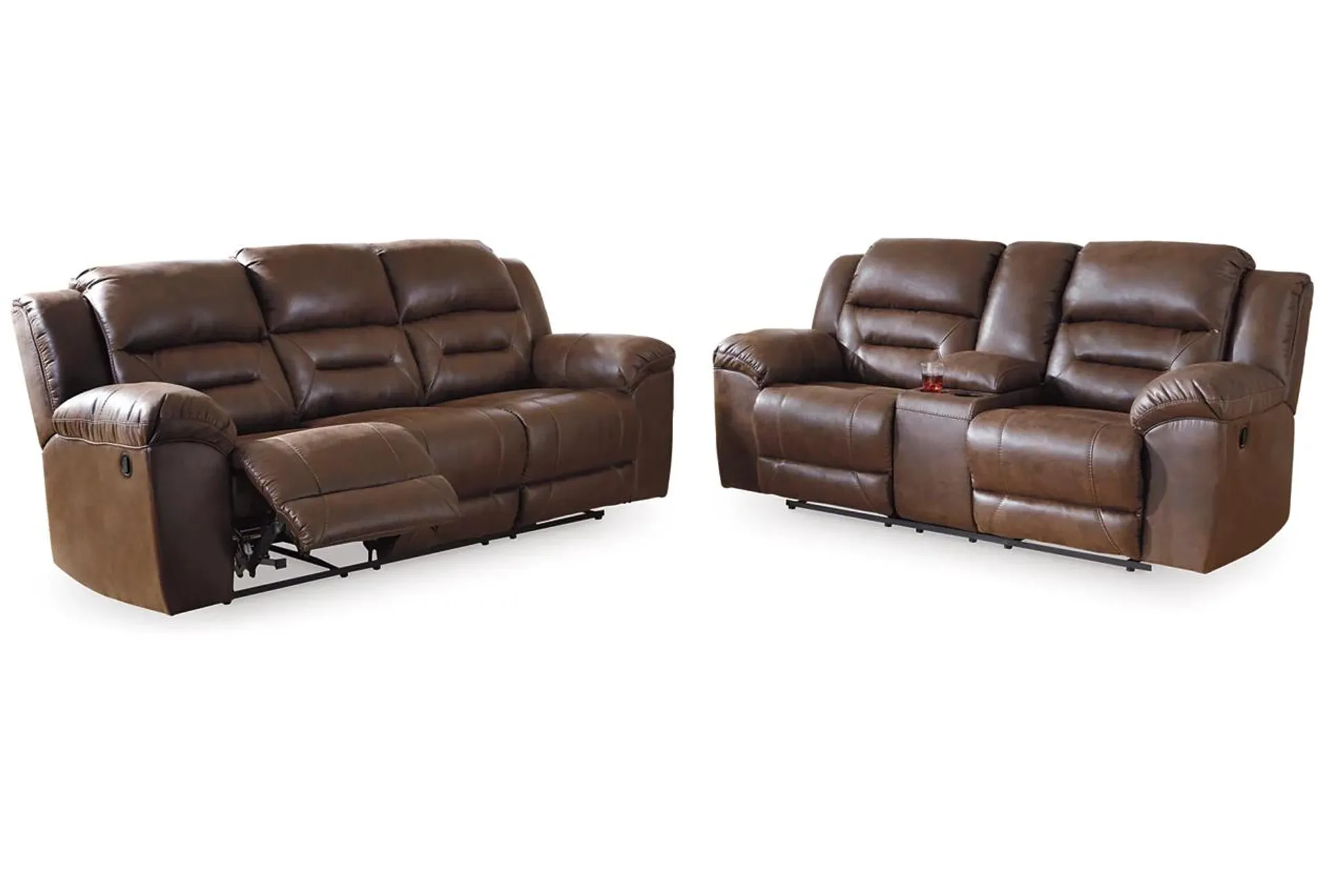 Stoneland Manual Reclining Sofa and Loveseat Set