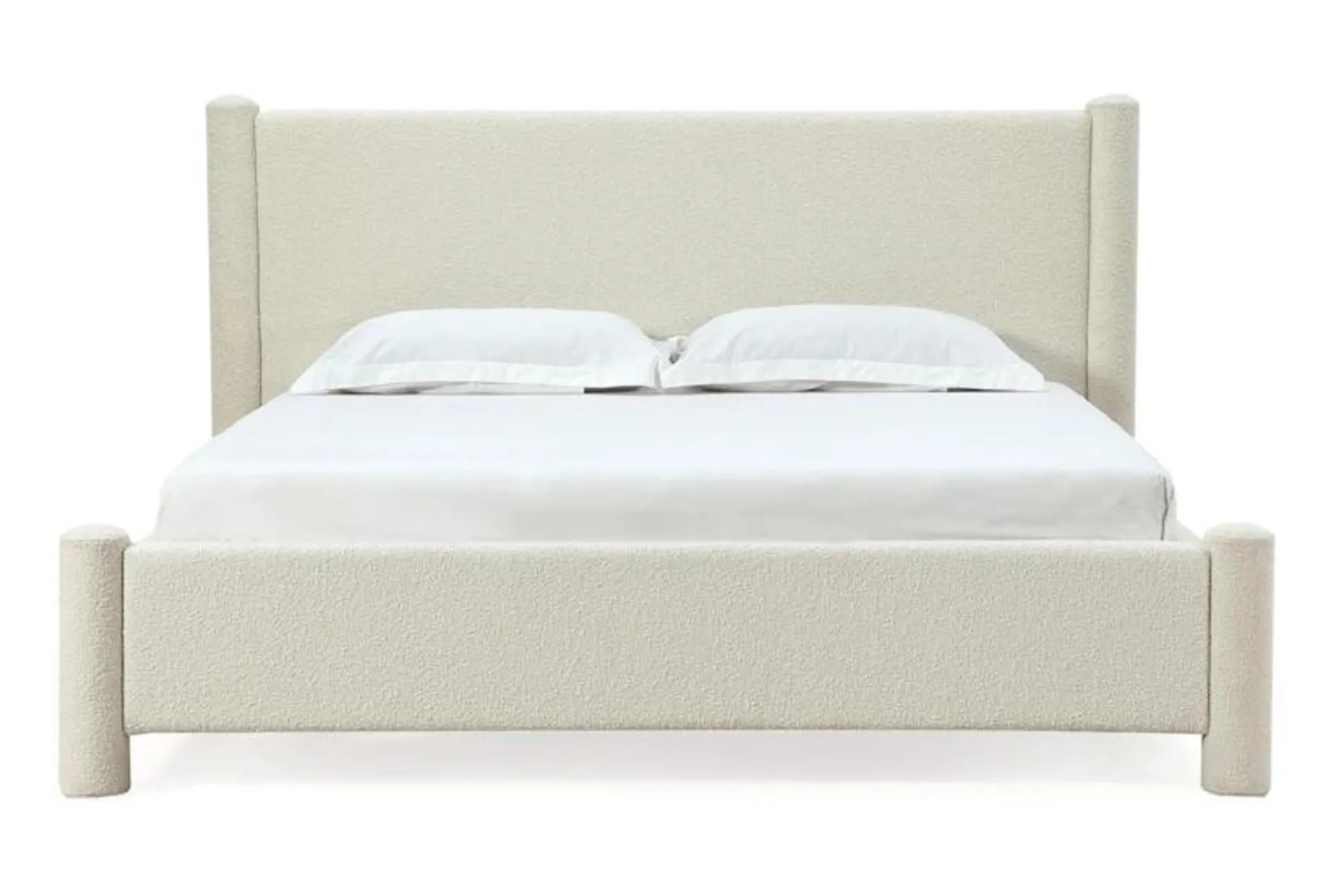 Brianna White Queen Upholstered Platform Bed