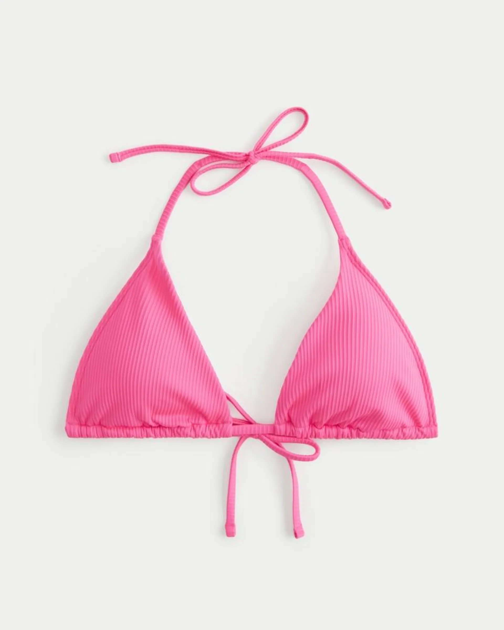 Ribbed Multi-Way Triangle Bikini Top