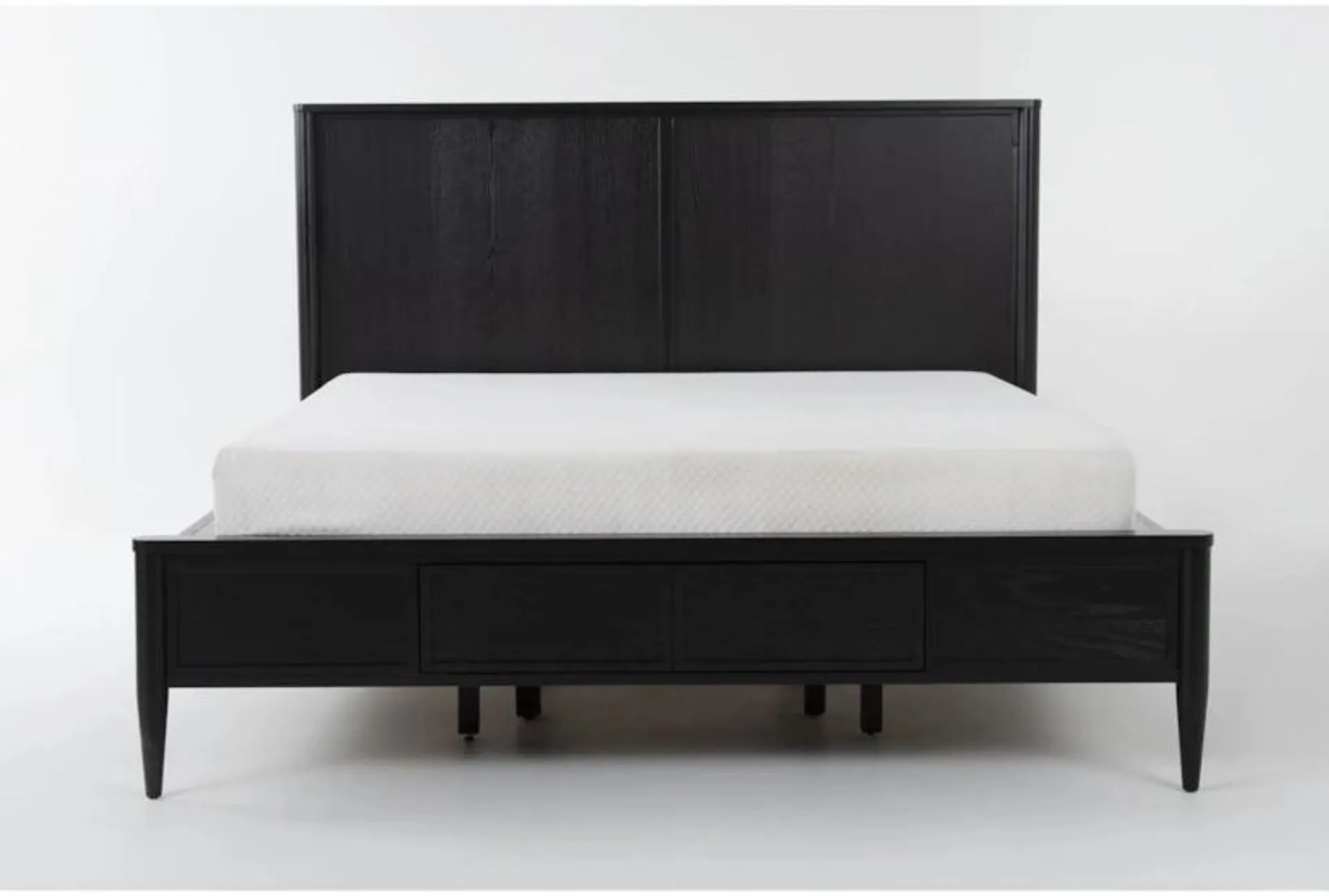 Austen Black Queen Wood Panel Bed