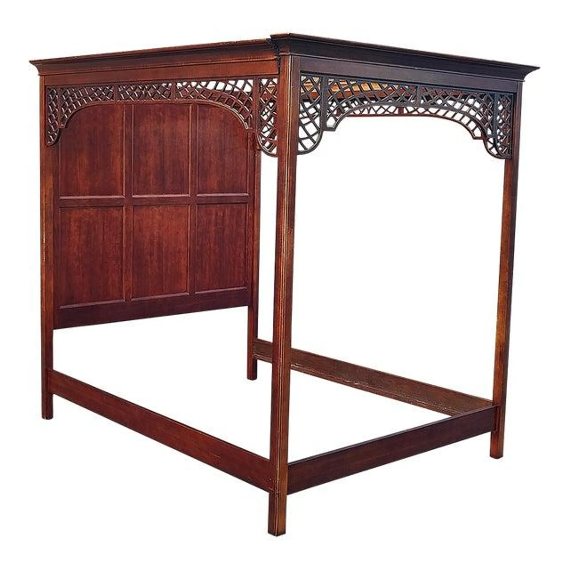 National Mt. Airy Queen Four Poster Canopy Bed Frame in Cherry