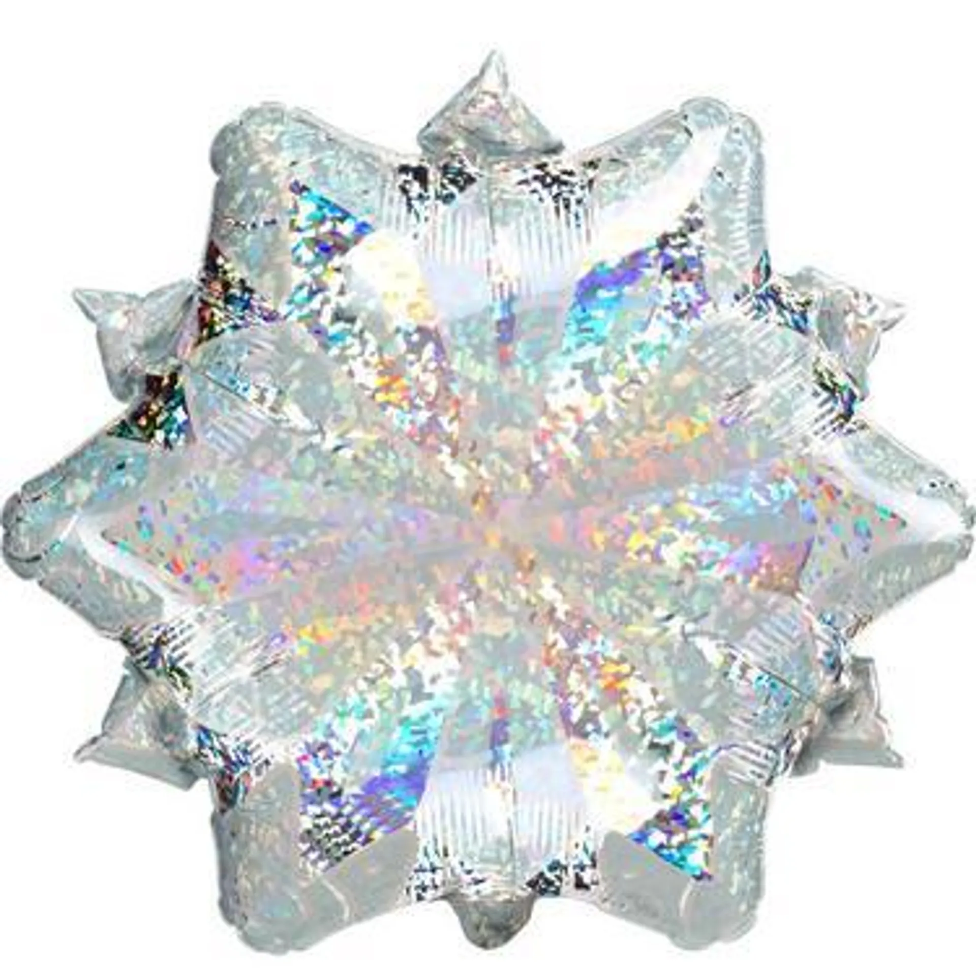 Prismatic Snowflake-Shaped Foil Balloon, 18in