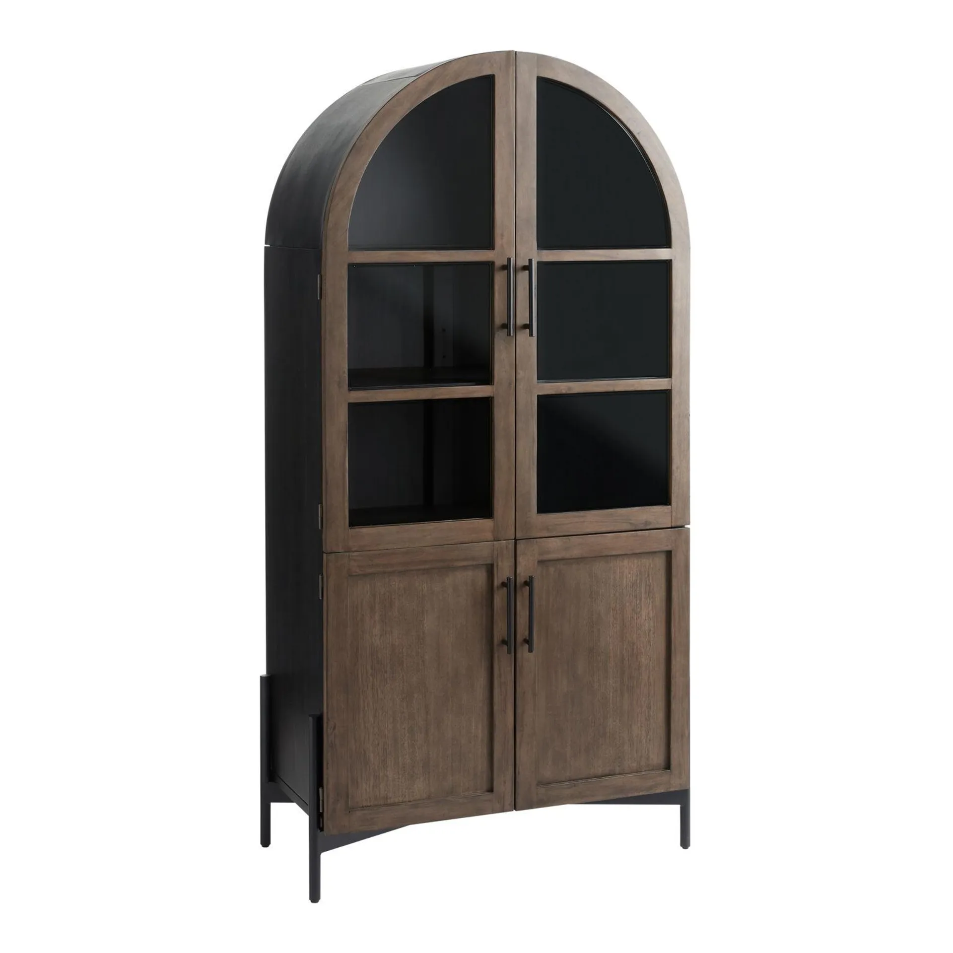 Amira Wood and Metal Arch Display Cabinet