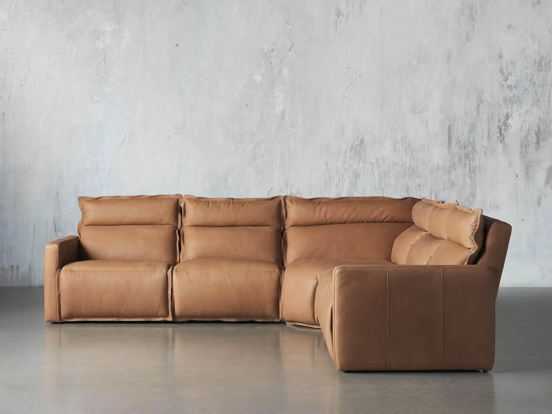 Rowland Leather Five Piece Motion Sectional