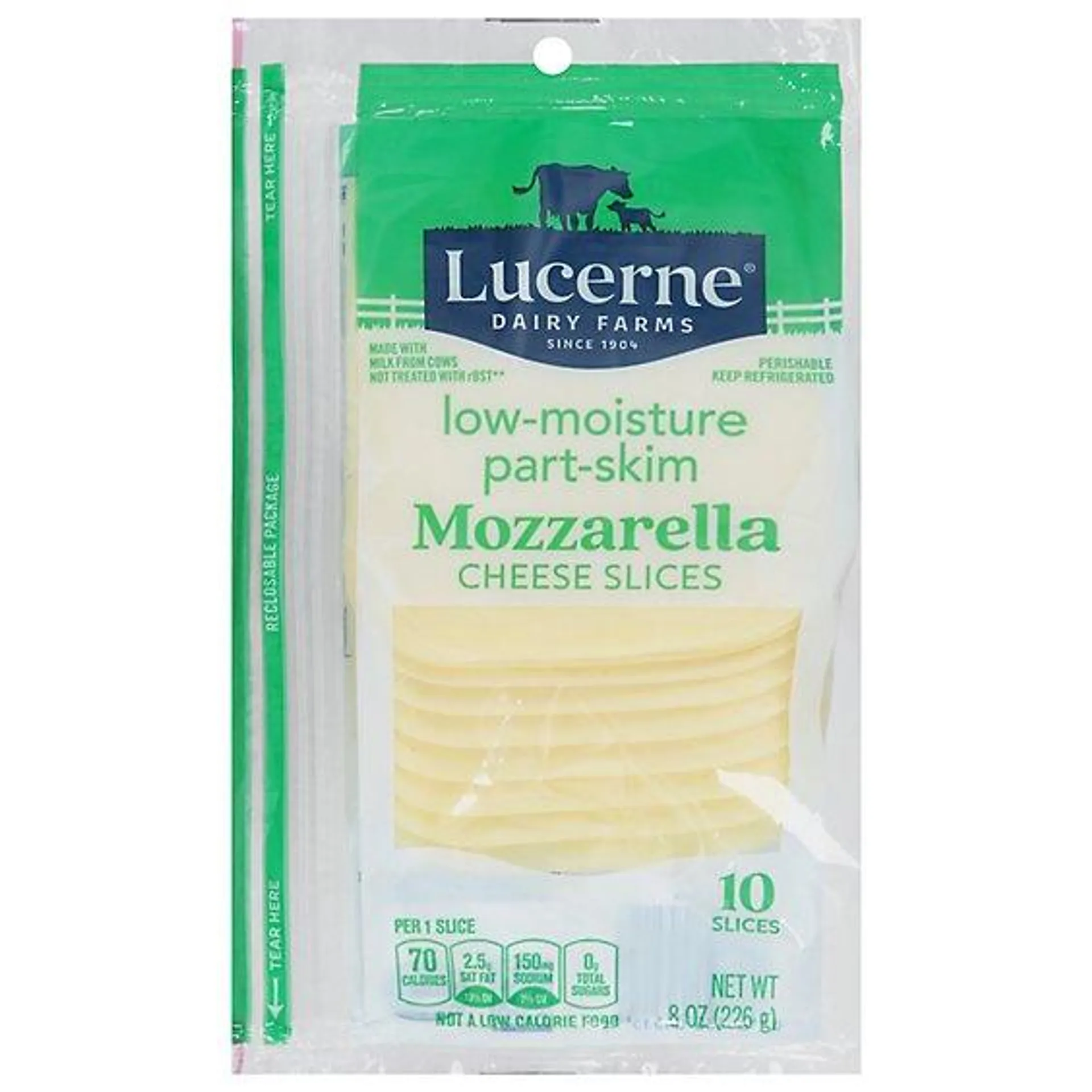 Lucerne Cheese Slices Low-Moisture Part-Skim Mozzarella - 10 Count