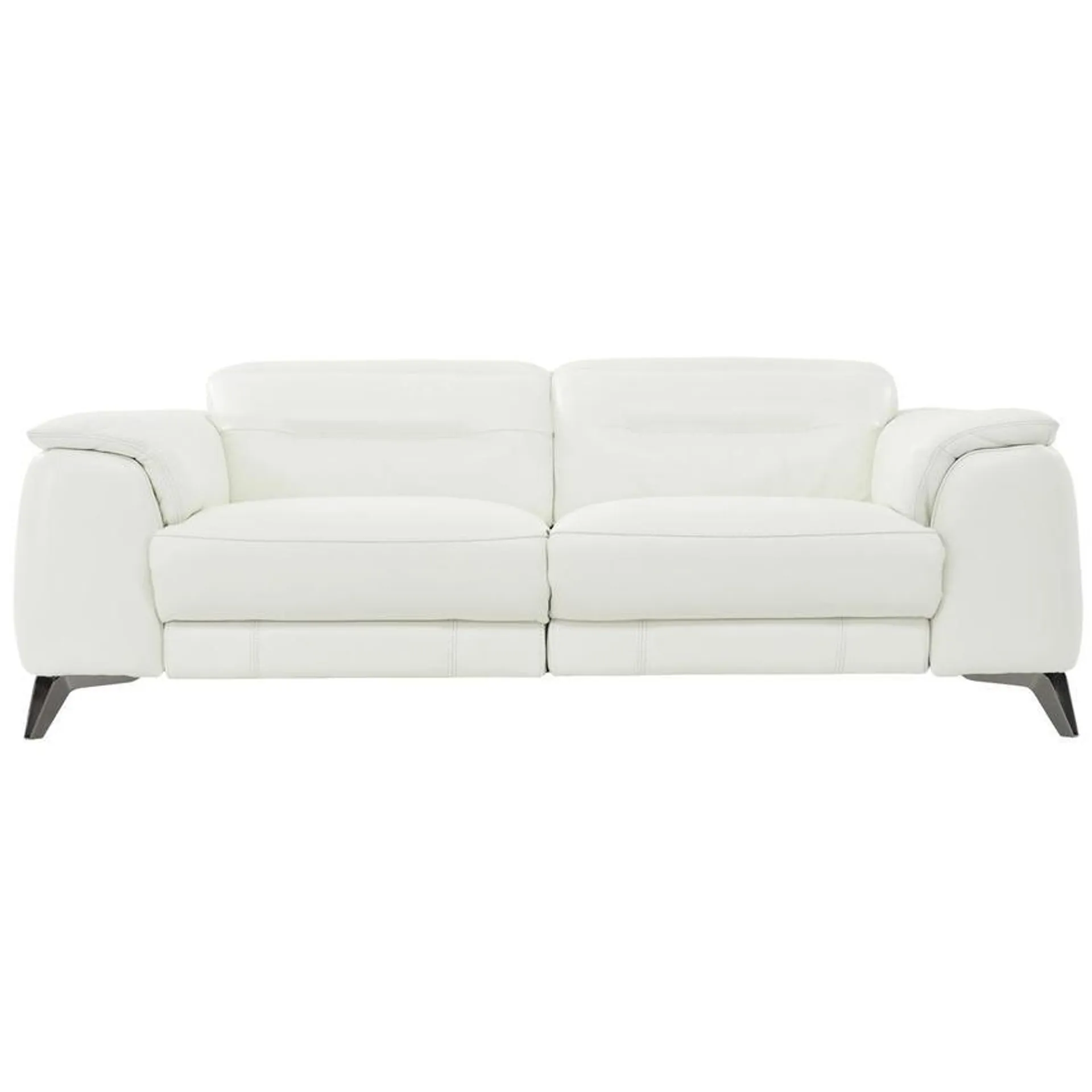 Anabel White Leather Power Reclining Sofa