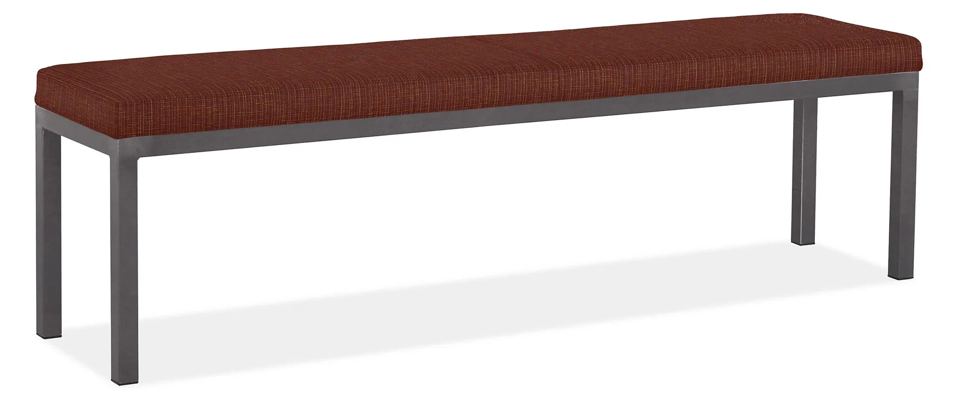 Parsons 66w 15d 18h Bench in Harrow Claret with 1.5" Natural Steel Leg