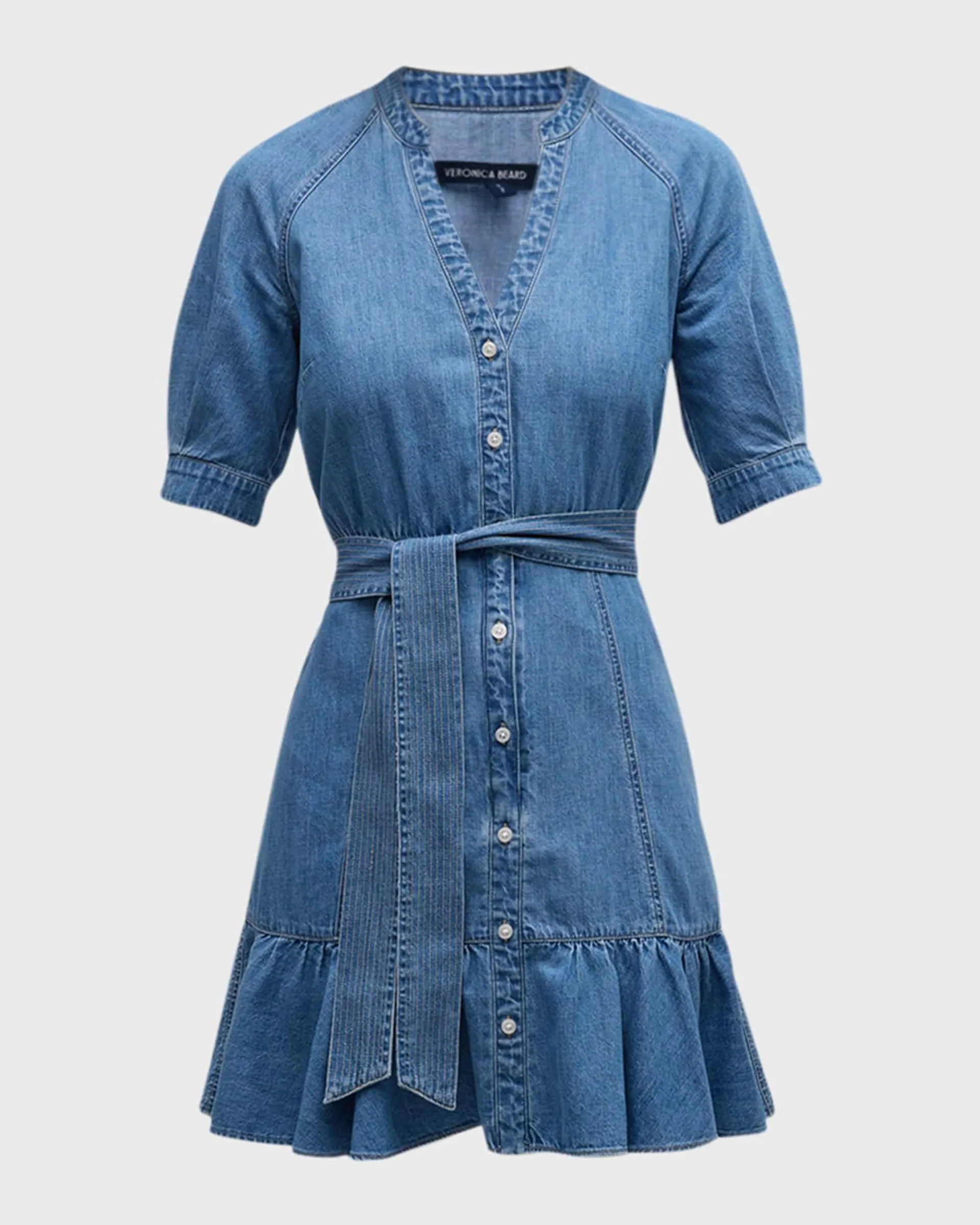 Kanika Short-Sleeve Denim Shirtdress