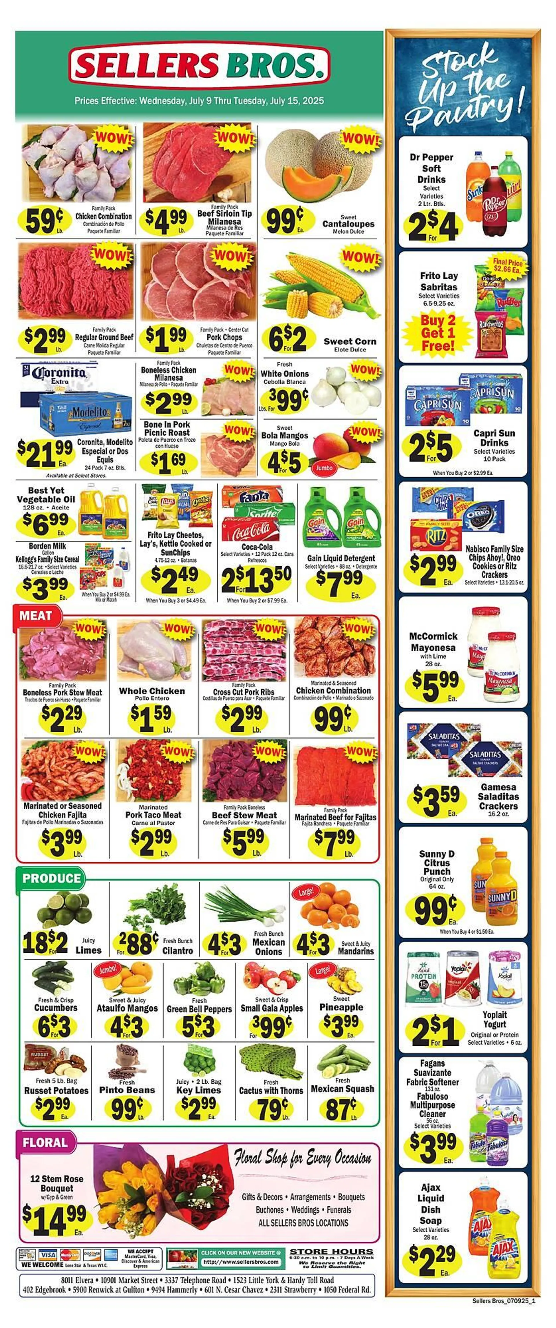 Weekly ad Sellers Bros Weekly Ad from July 9 to July 15 2025 - Page 1