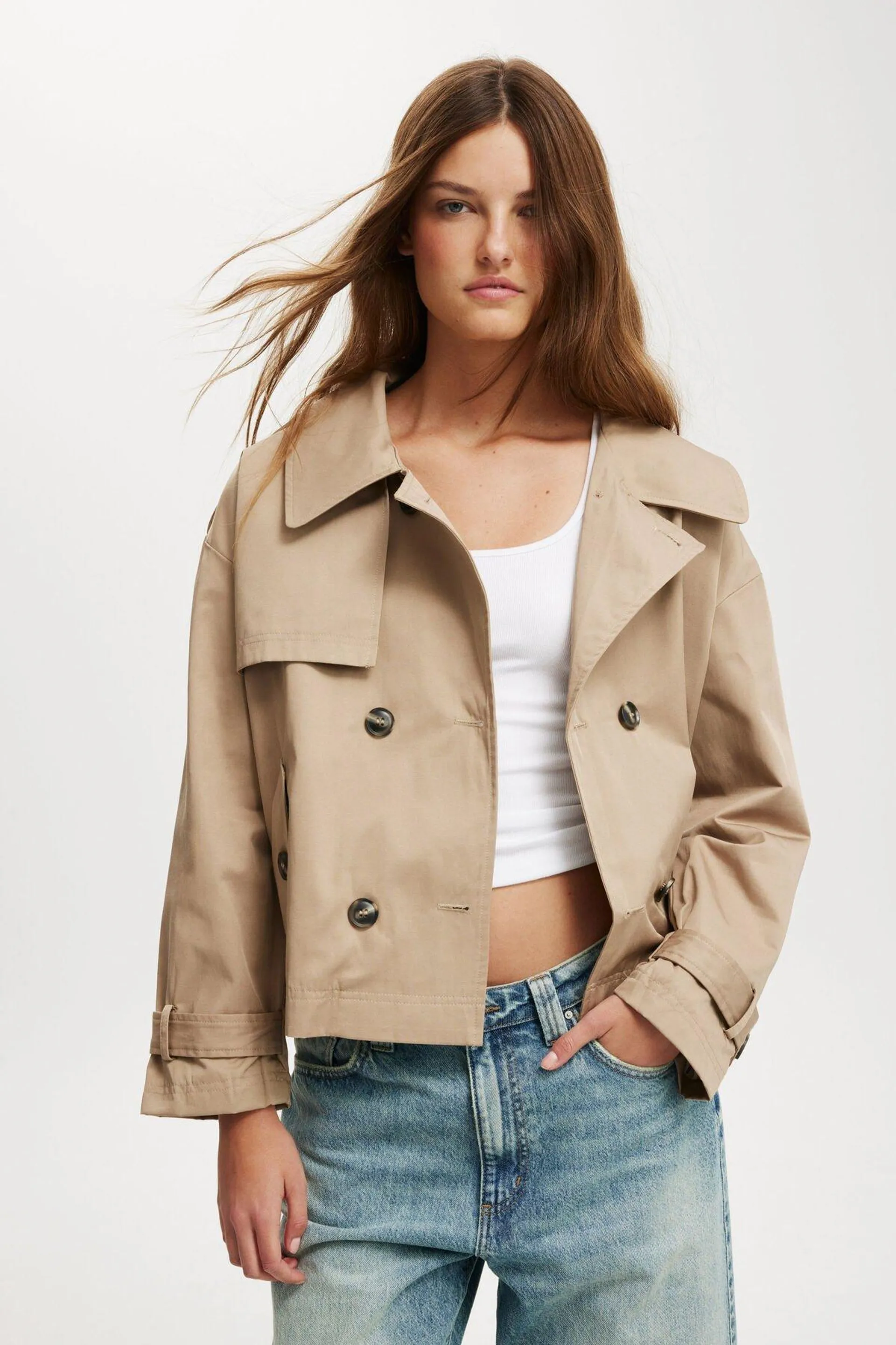 Cropped Trench Jacket