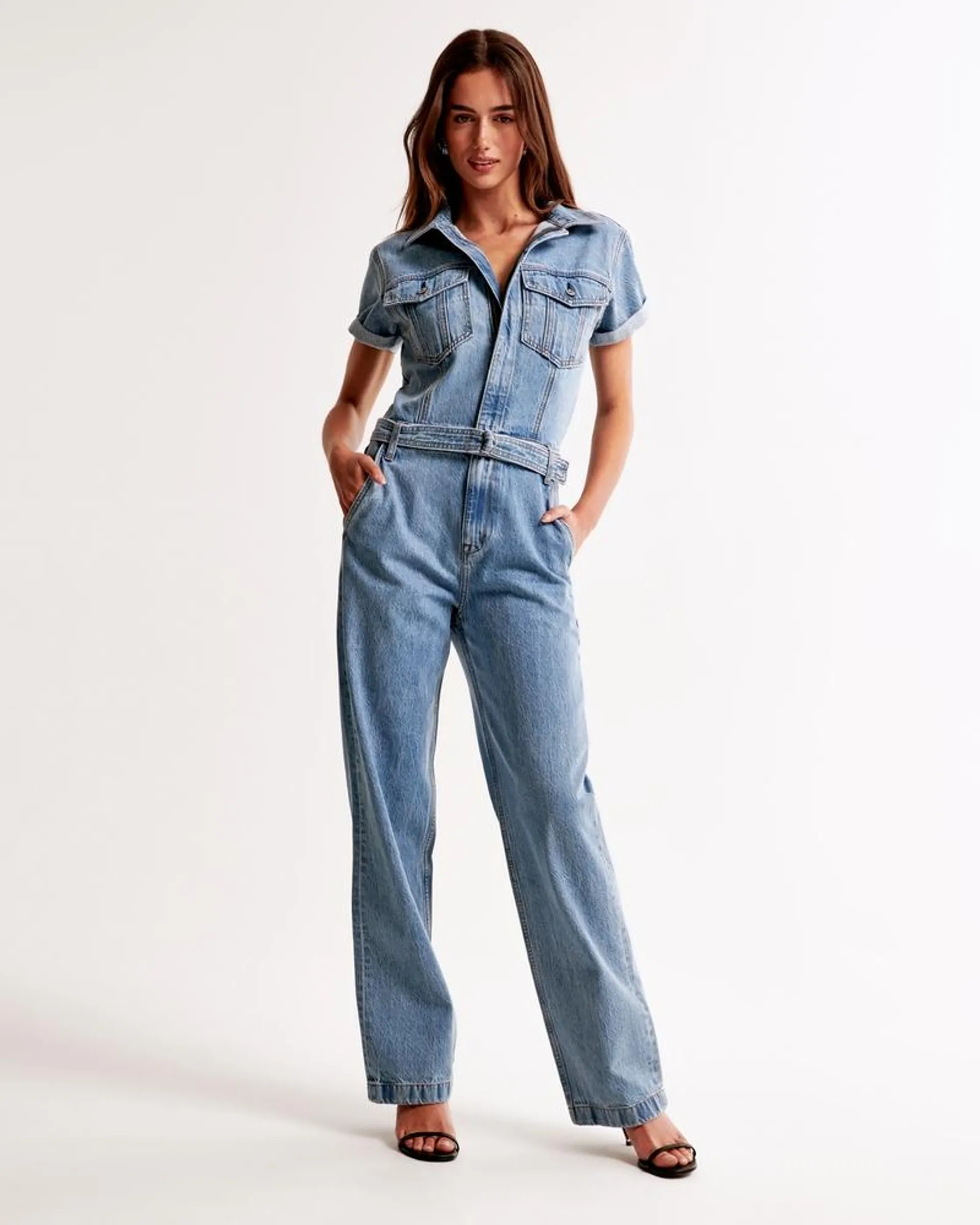 90s Relaxed Denim Jumpsuit